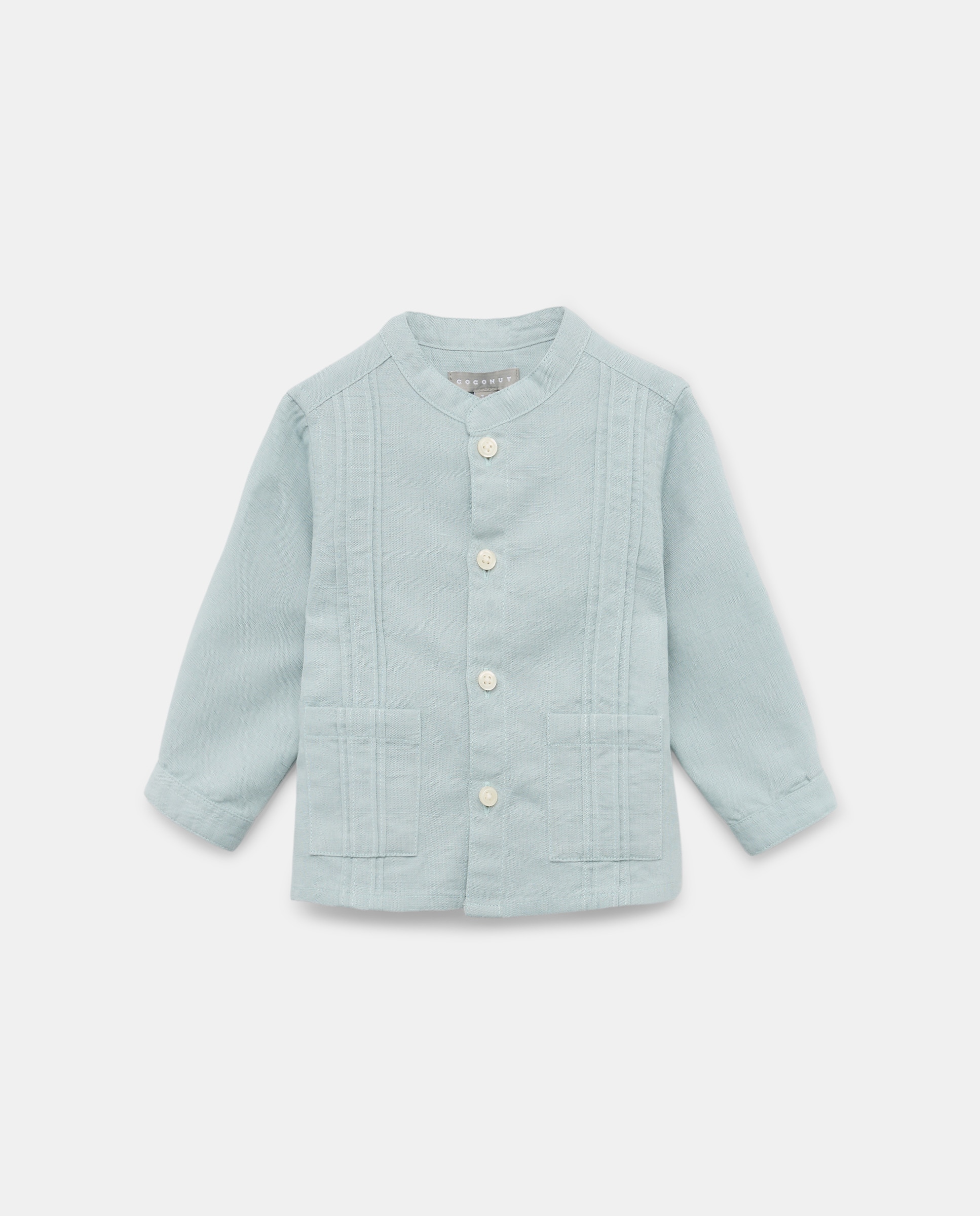 Camisa de Manga Comprida com Tira Guayabera de Bebé Coconut El Corte Inglés Verde Sálvia-1