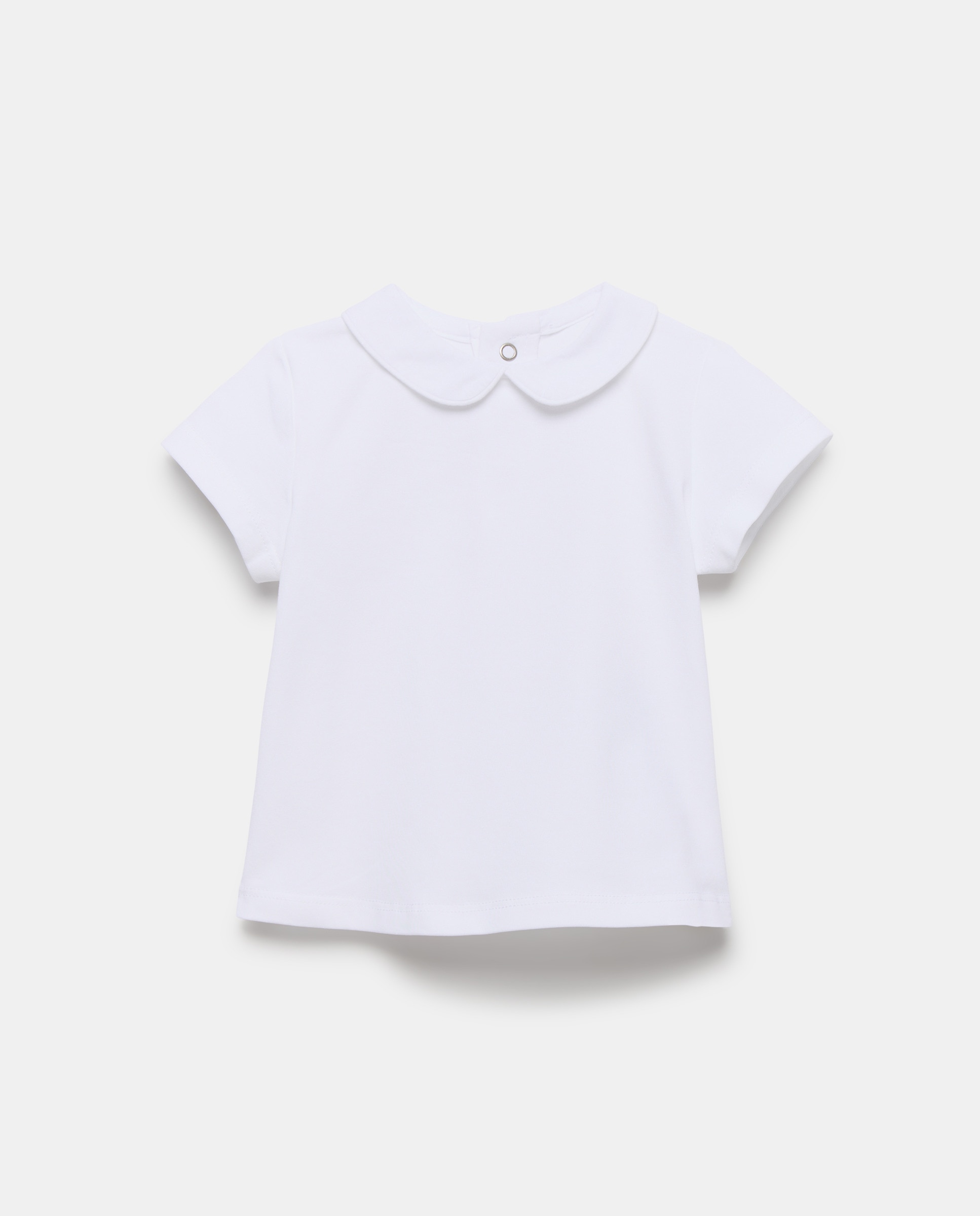 T-shirt Básica de Bebé com Manga Curta Branco-1