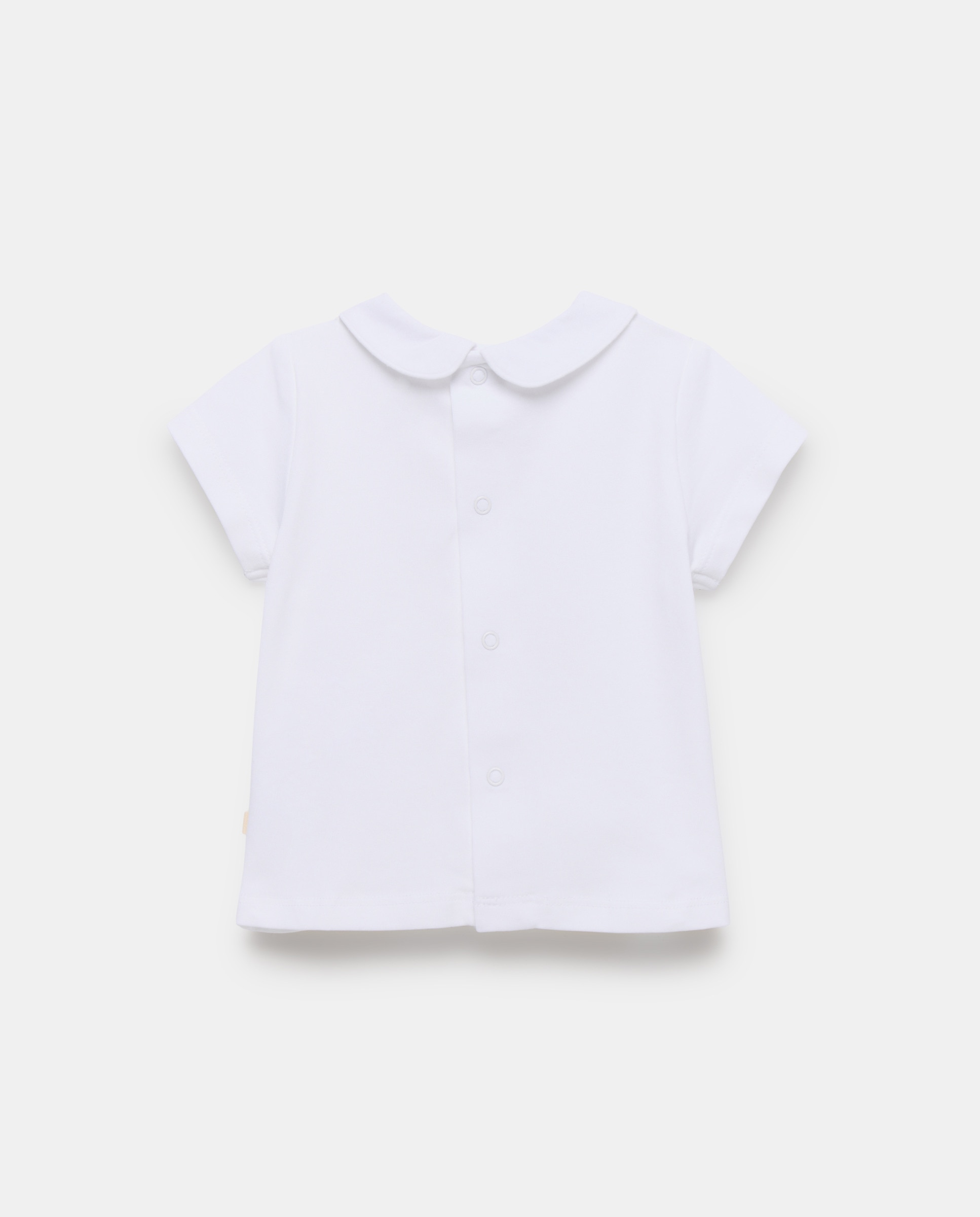 T-shirt Básica de Bebé com Manga Curta Branco-2