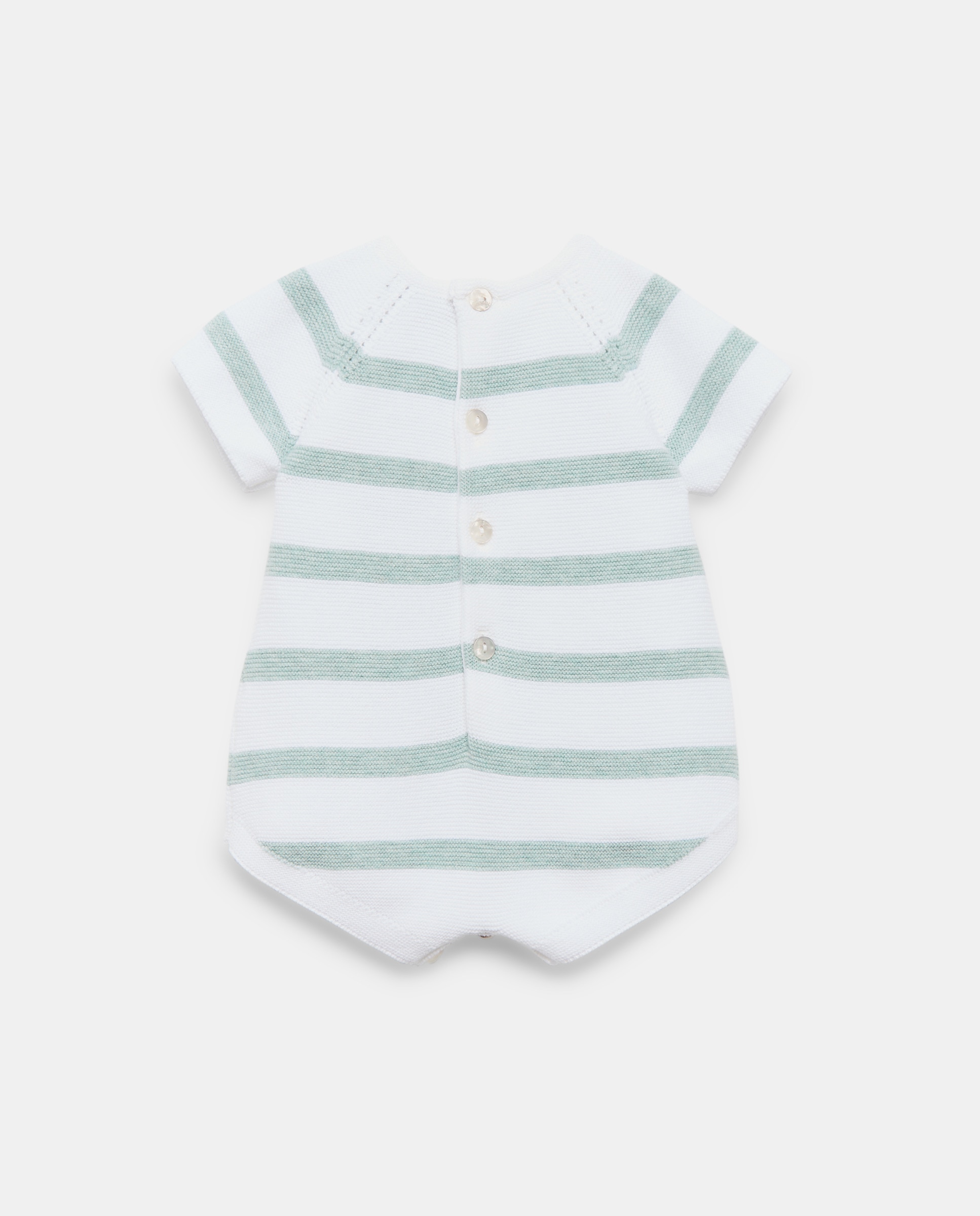 Babygrow de Tricot Curto de Bebé com Manga Curta e Bolso Coconut El Corte Inglés Verde-2