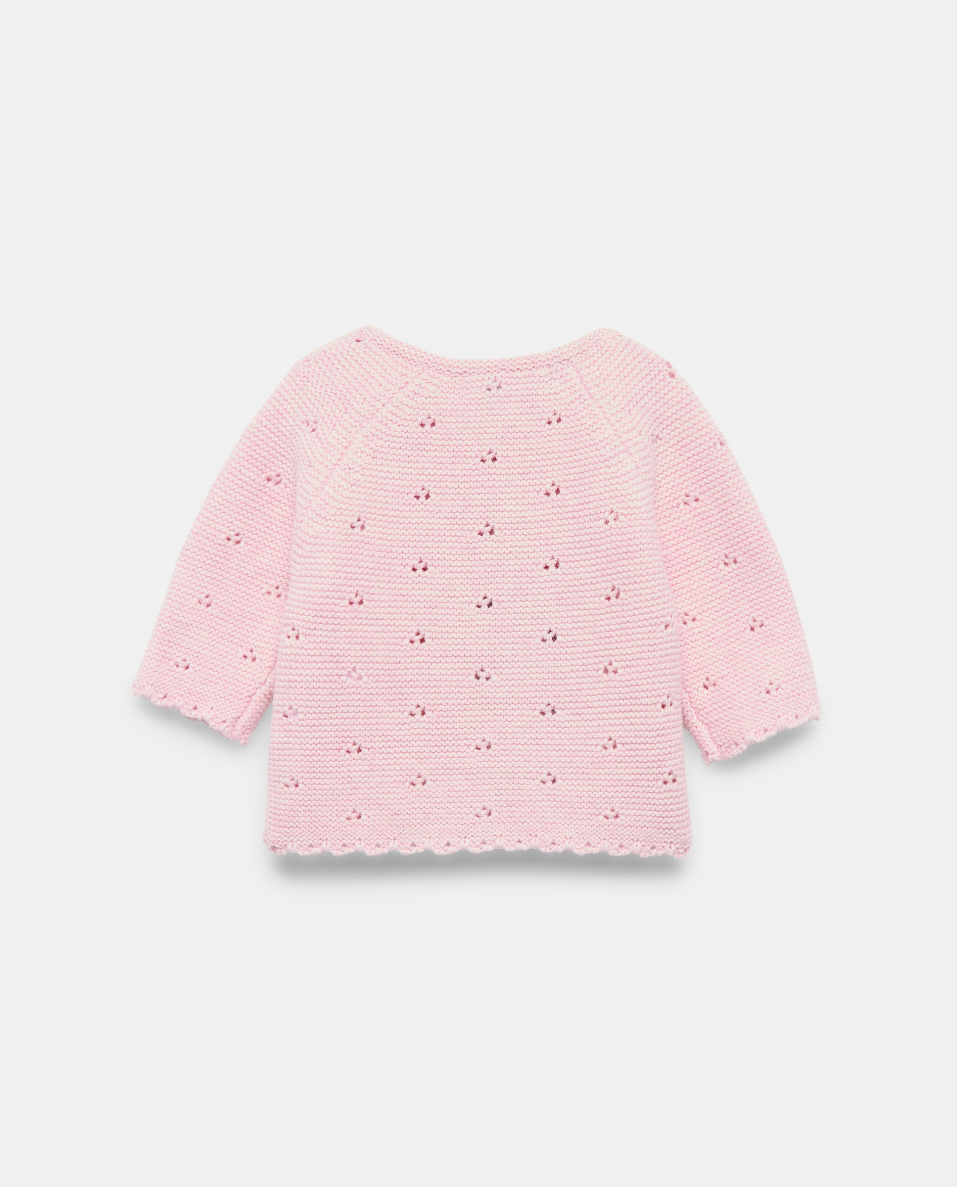 Camisola de Malha Aberta de Tricot de Bebé com Abertura Ondulada Coconut El Corte Inglés 230 Rosa Escuro-2