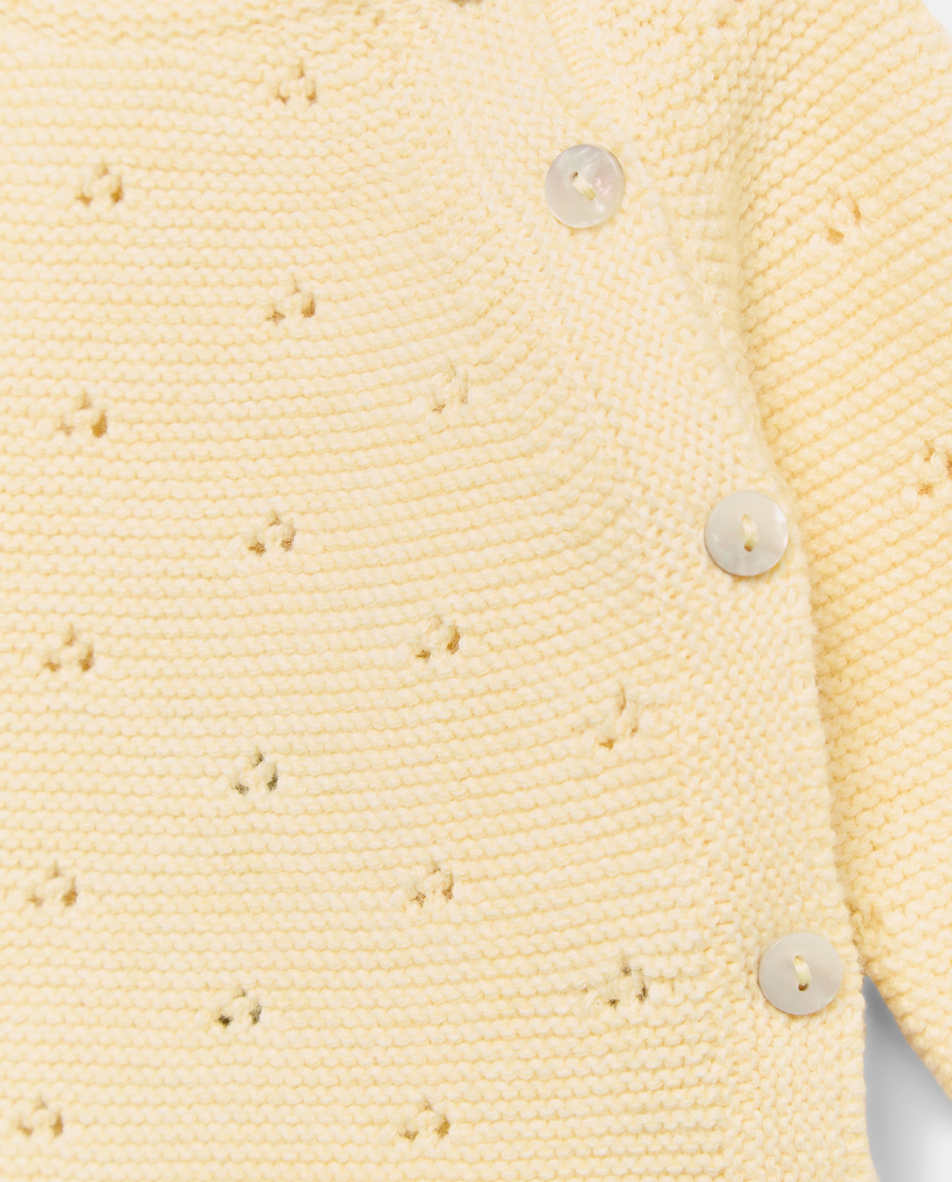 Camisola de Malha Aberta de Tricot de Bebé com Bainha Ondulada Coconut El Corte Inglés 300 Amarelo-3