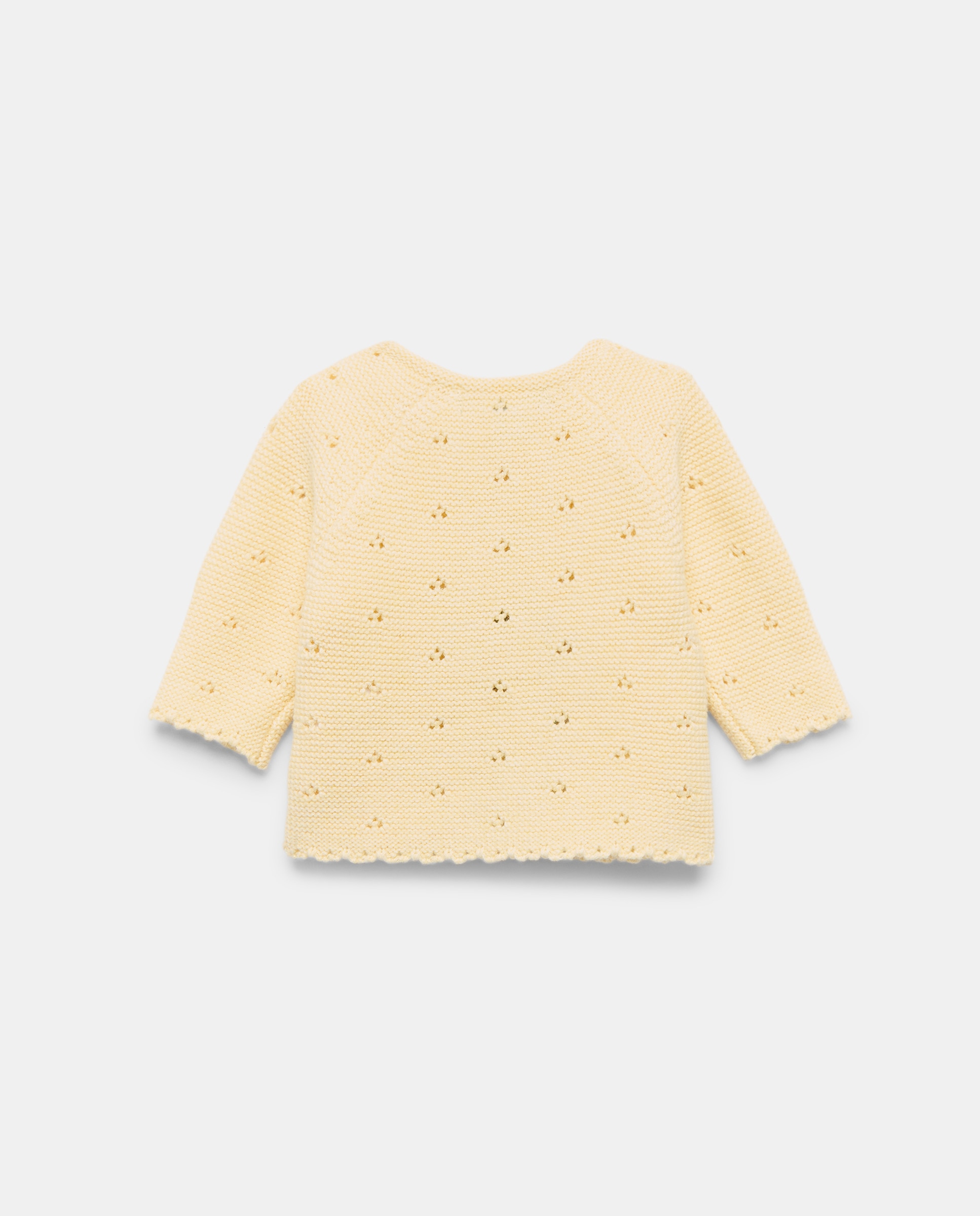 Camisola de Malha Aberta de Tricot de Bebé com Bainha Ondulada Coconut El Corte Inglés 300 Amarelo-2