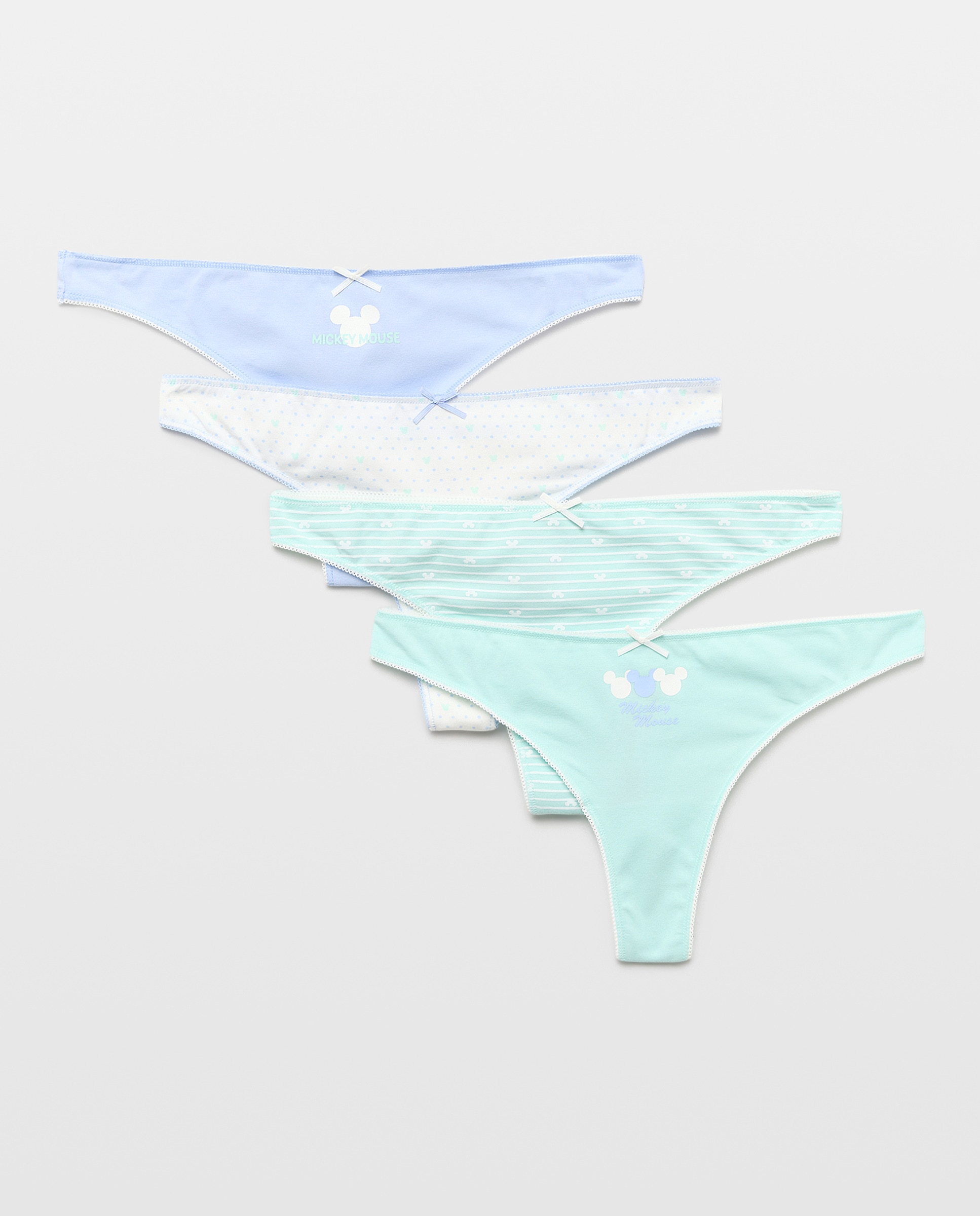 Pack de 4 Tangas Mickey 510 Verde Claro-3