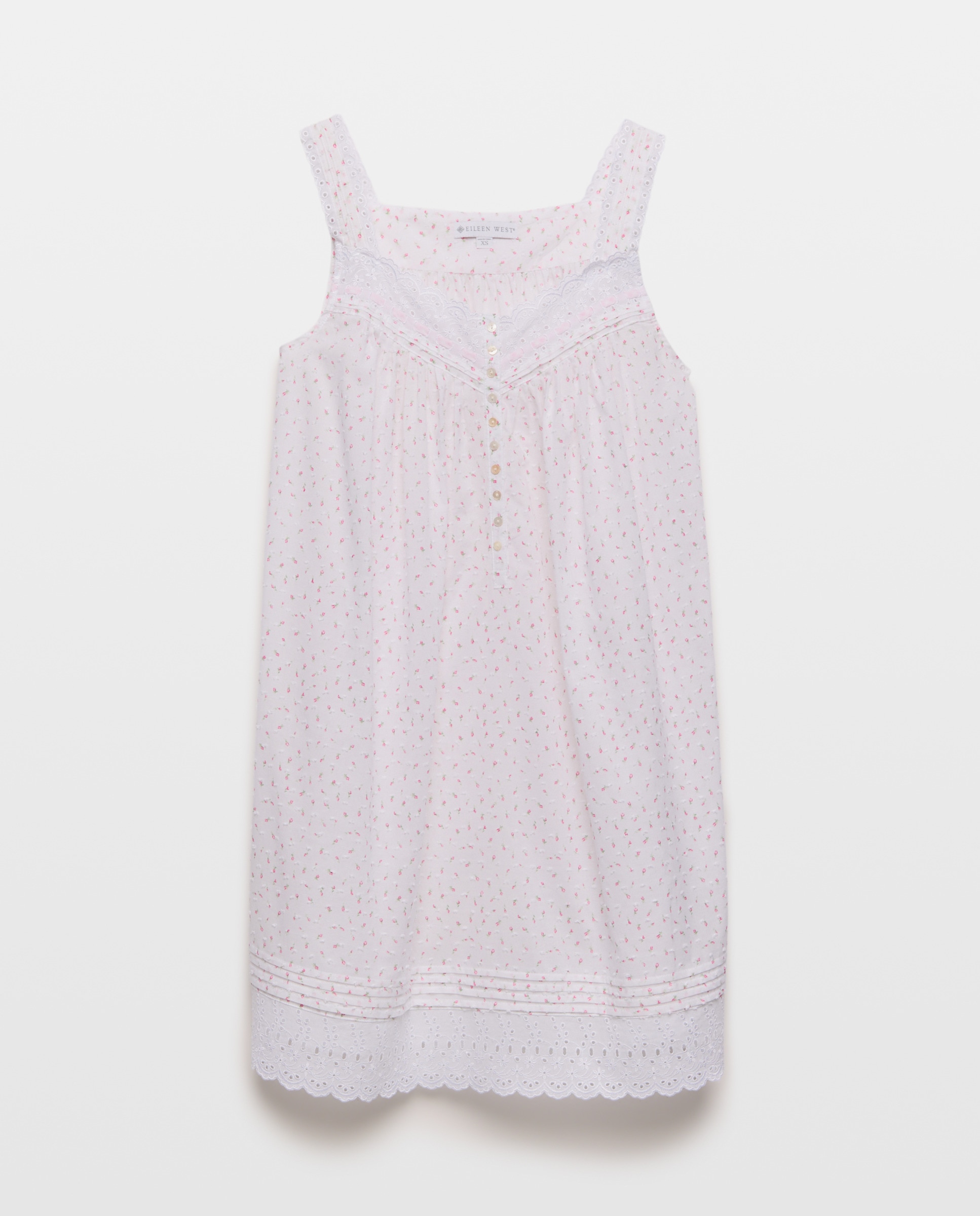 Camisa de Dormir de Alças com Pregas Rosa-claro-3