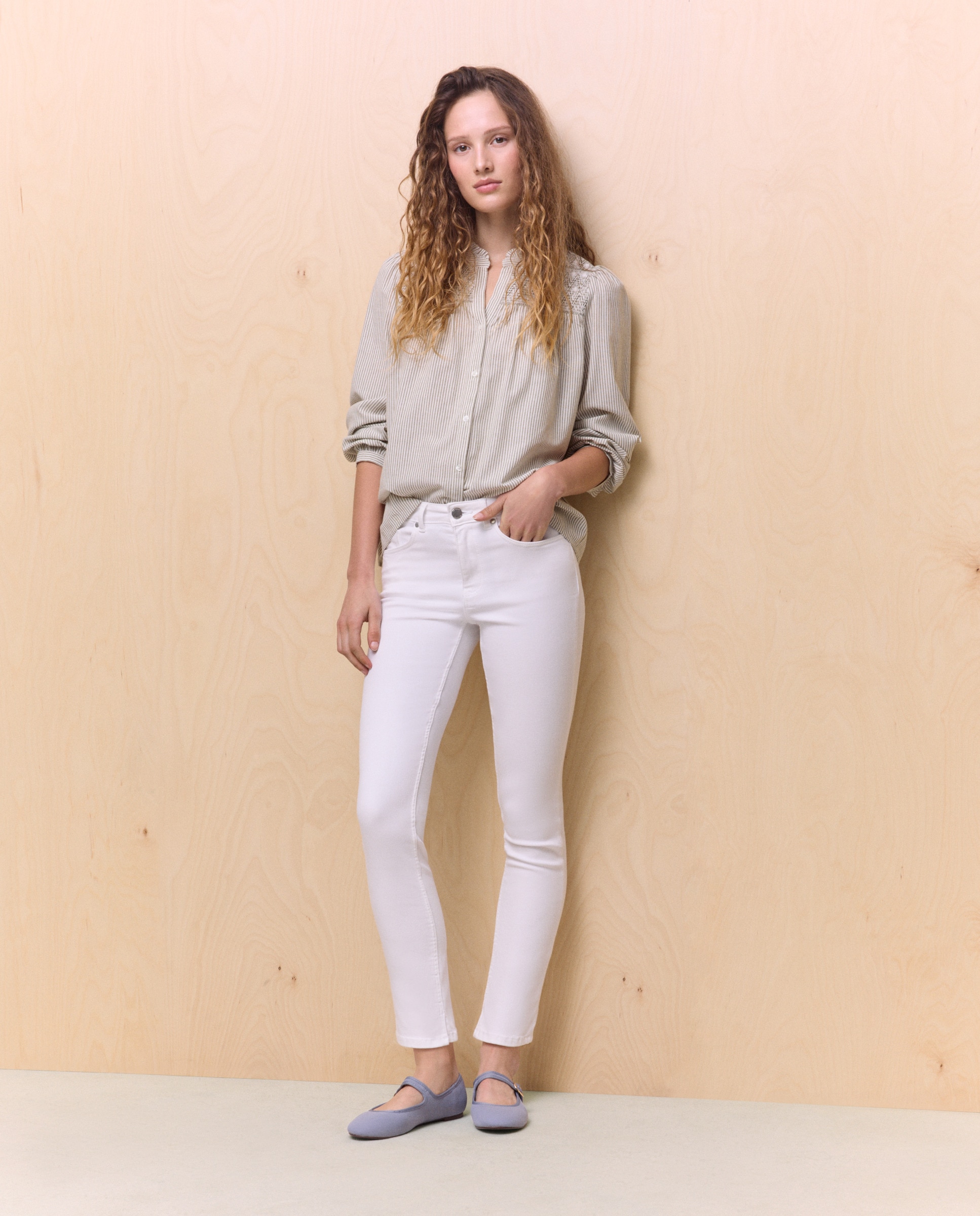 Jeans Slim Branco-1