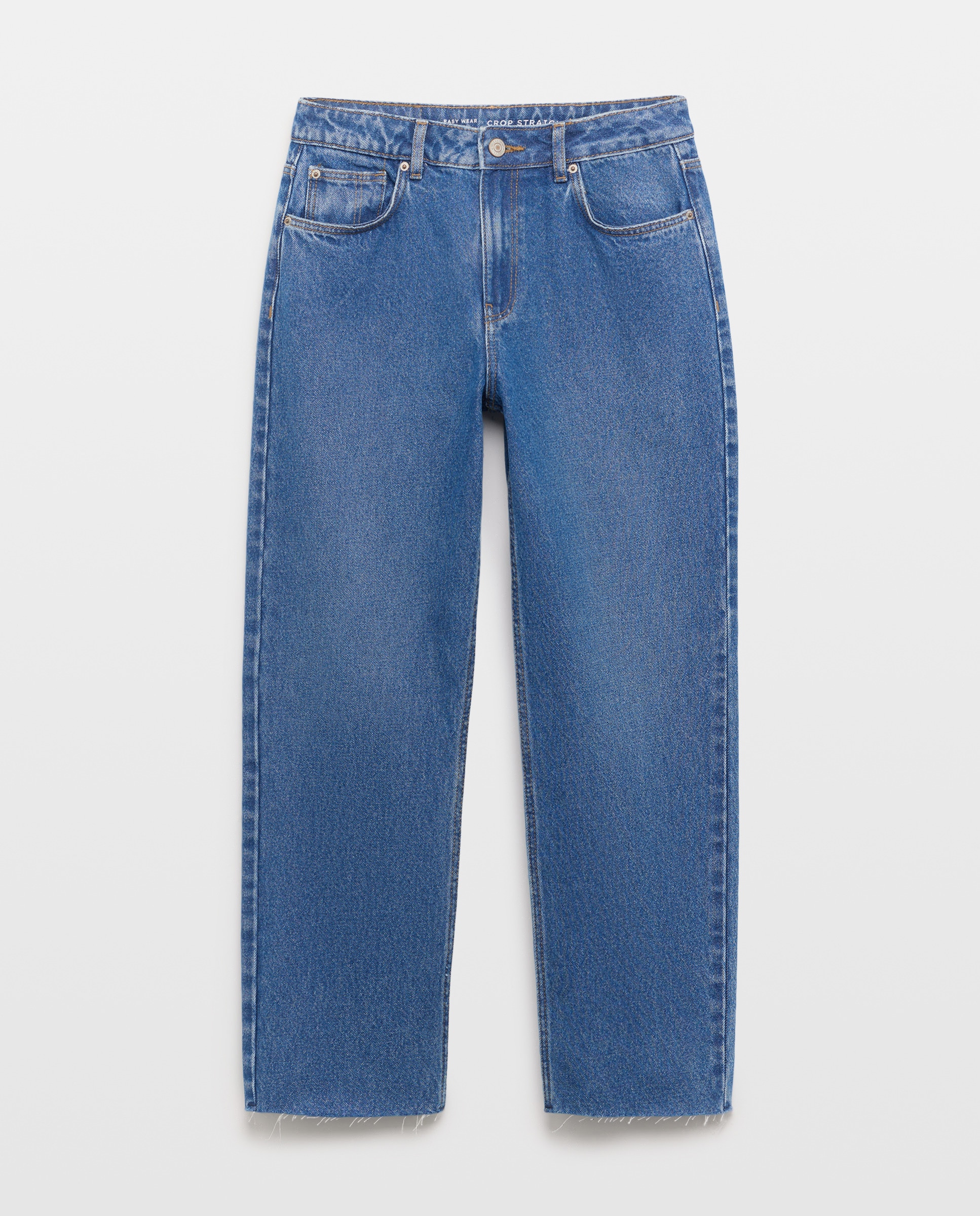 Jeans Straight Cropped com Cintura Subida Índigo-4