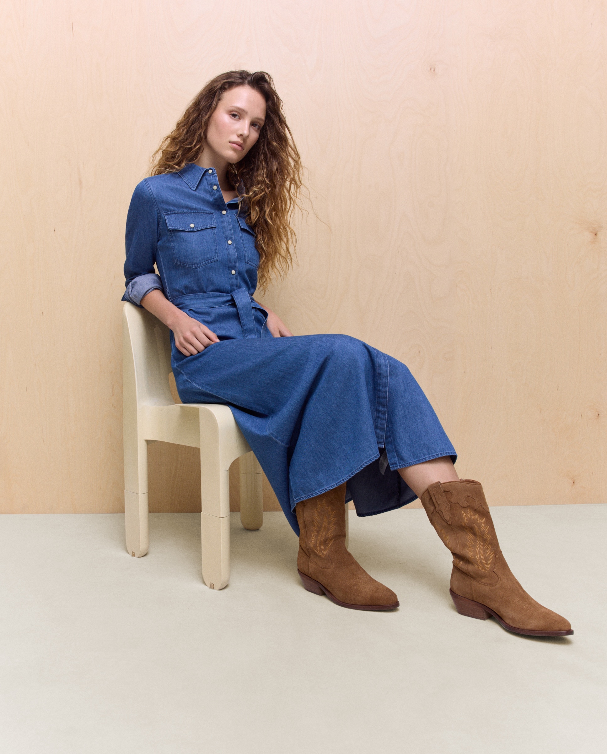 Imagem 0 de Vestido camiseiro de ganga