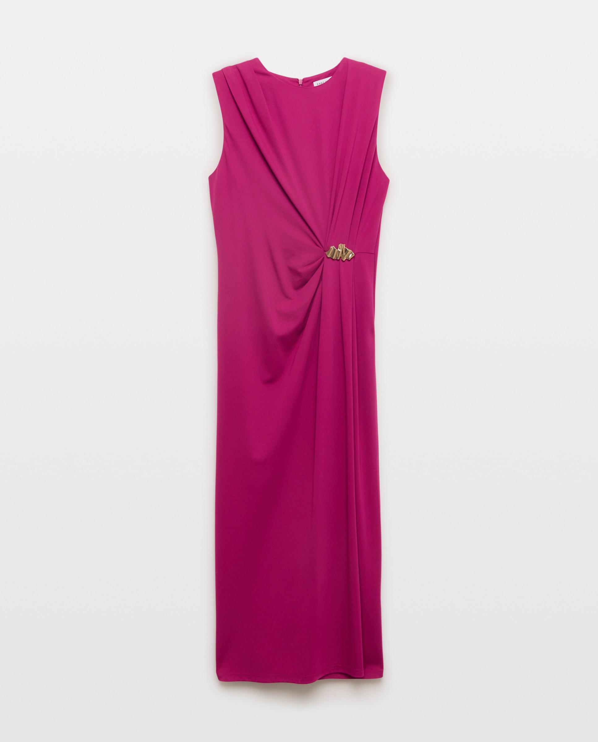 Vestido Midi sem Mangas com Pregadeira 240 Fúcsia-4