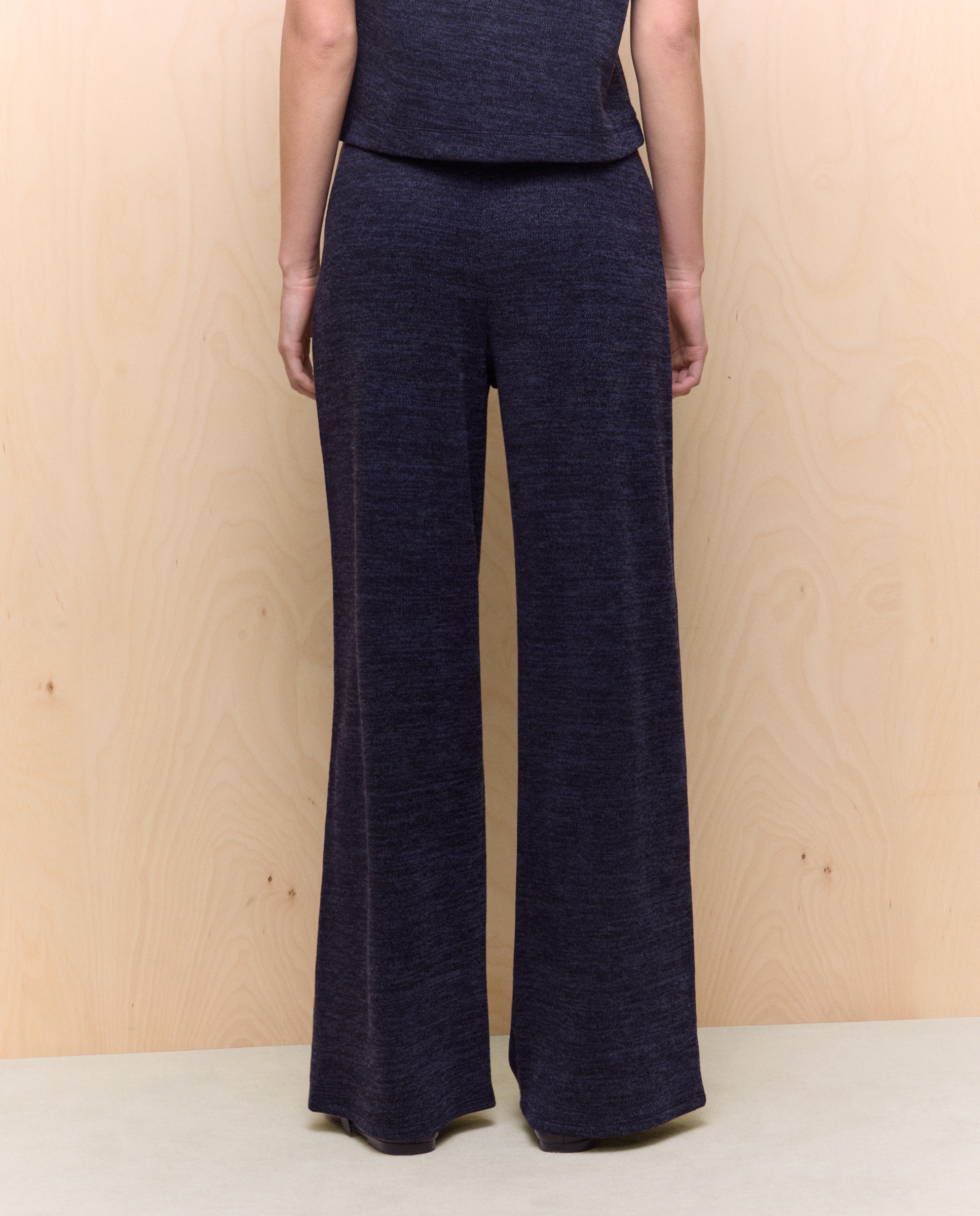 Calças com Botões Azul-marinho-3