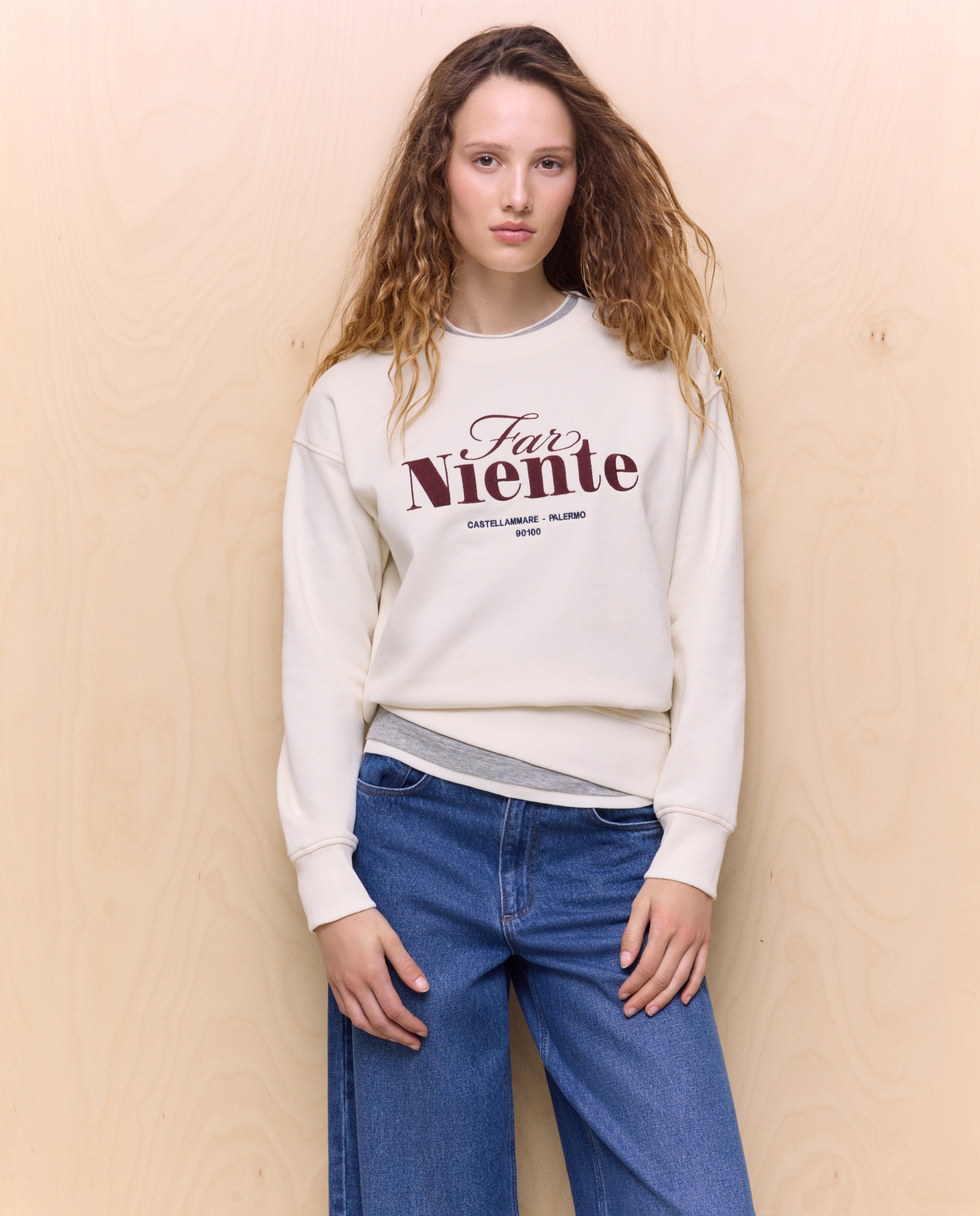 Sweatshirt Estampada de Algodão Marsala-4