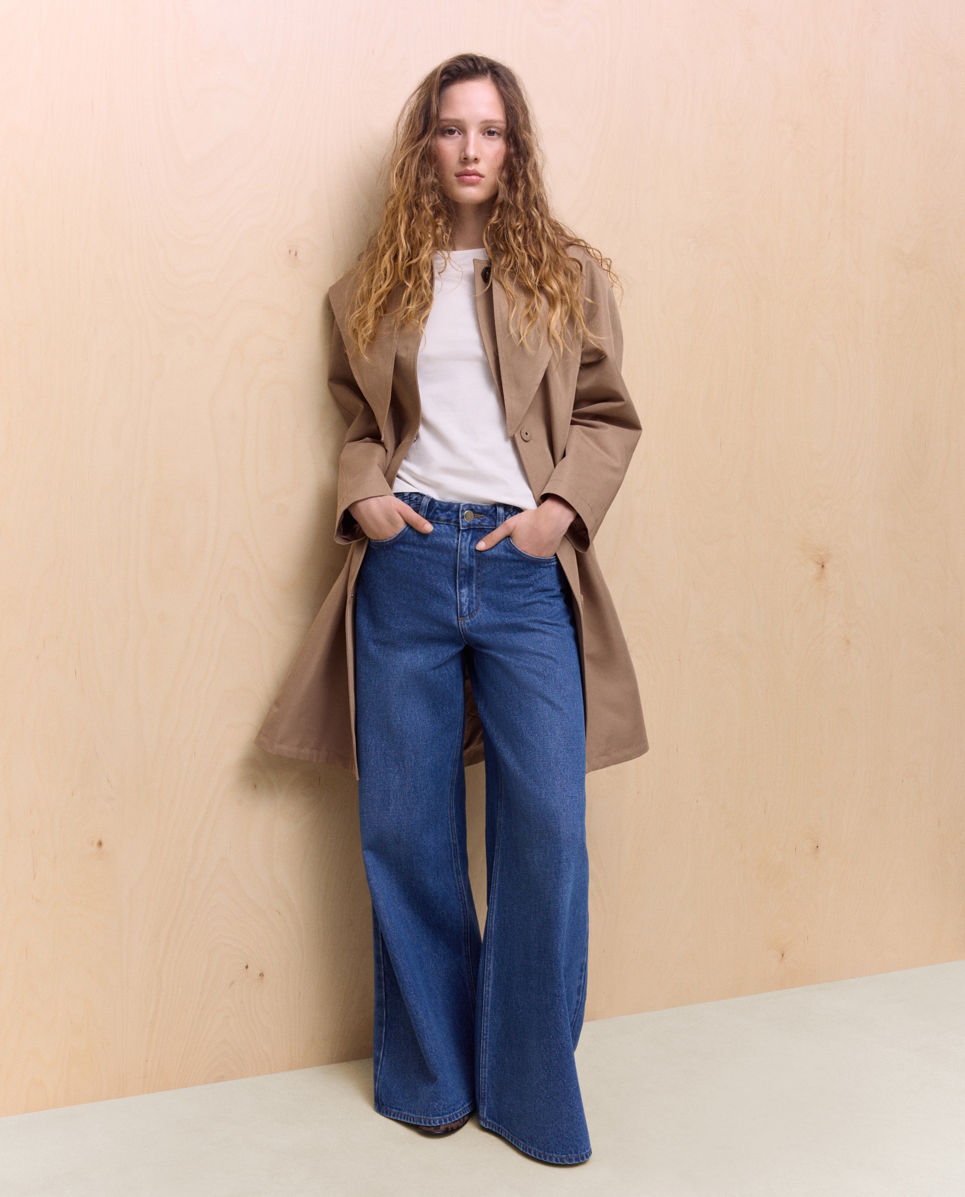 Gabardine Comprida Lisa 730 Camel-2