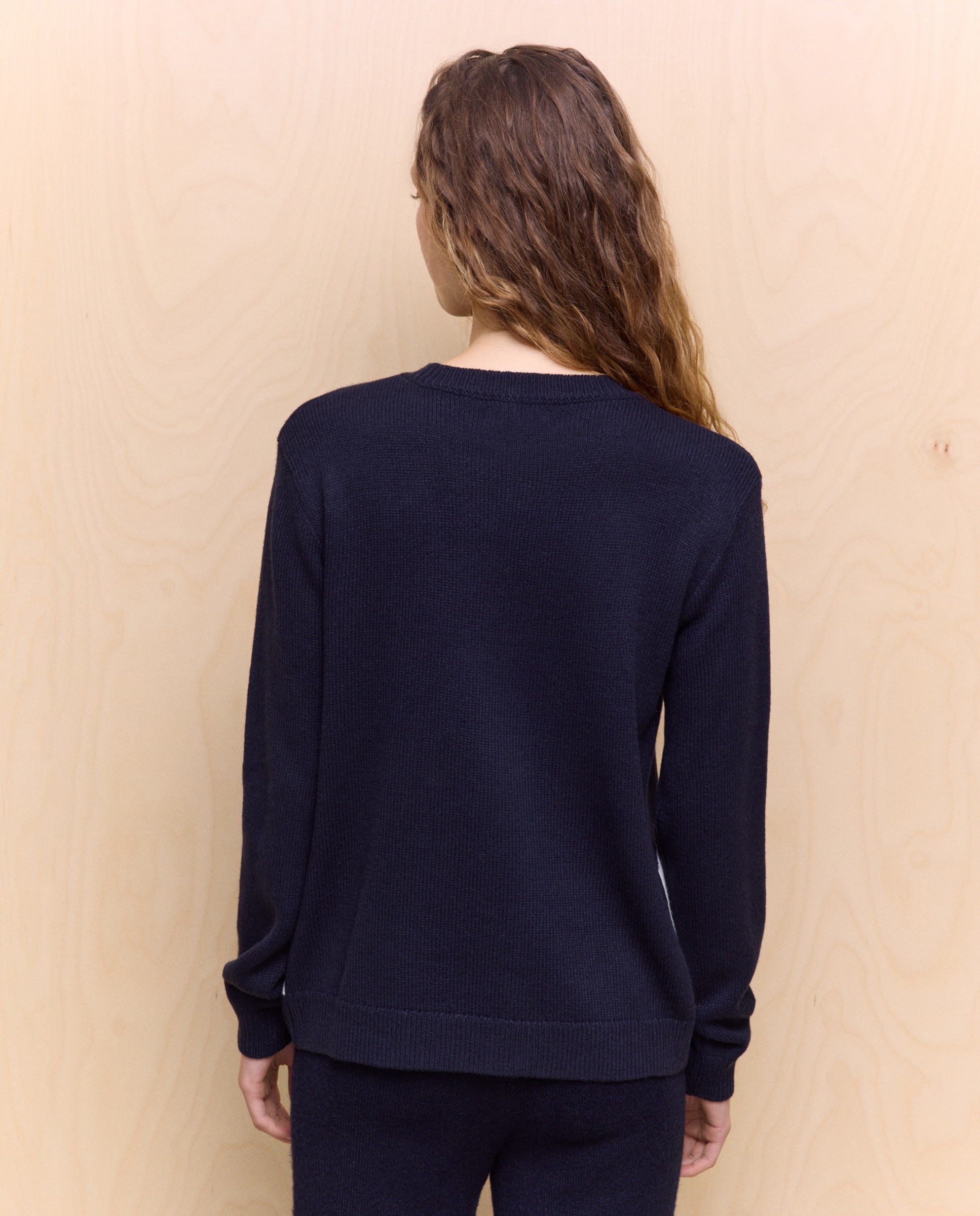 Camisola de Malha de Natal Azul-marinho-3