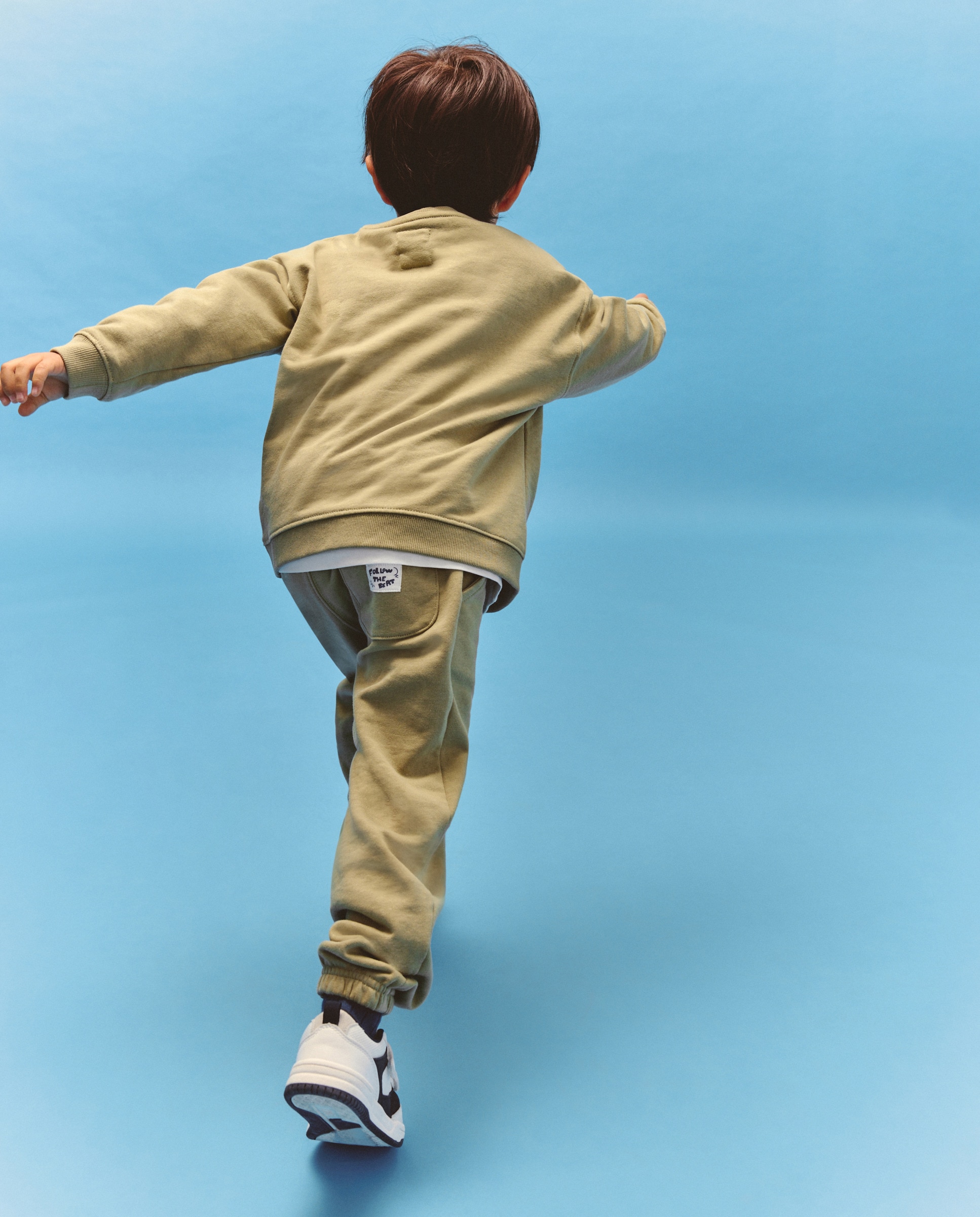 Conjunto de 2 Peças: Sweatshirt Fechada com Estampado Posicional e Calças de Felpa Kids El Corte Inglés Verde-3