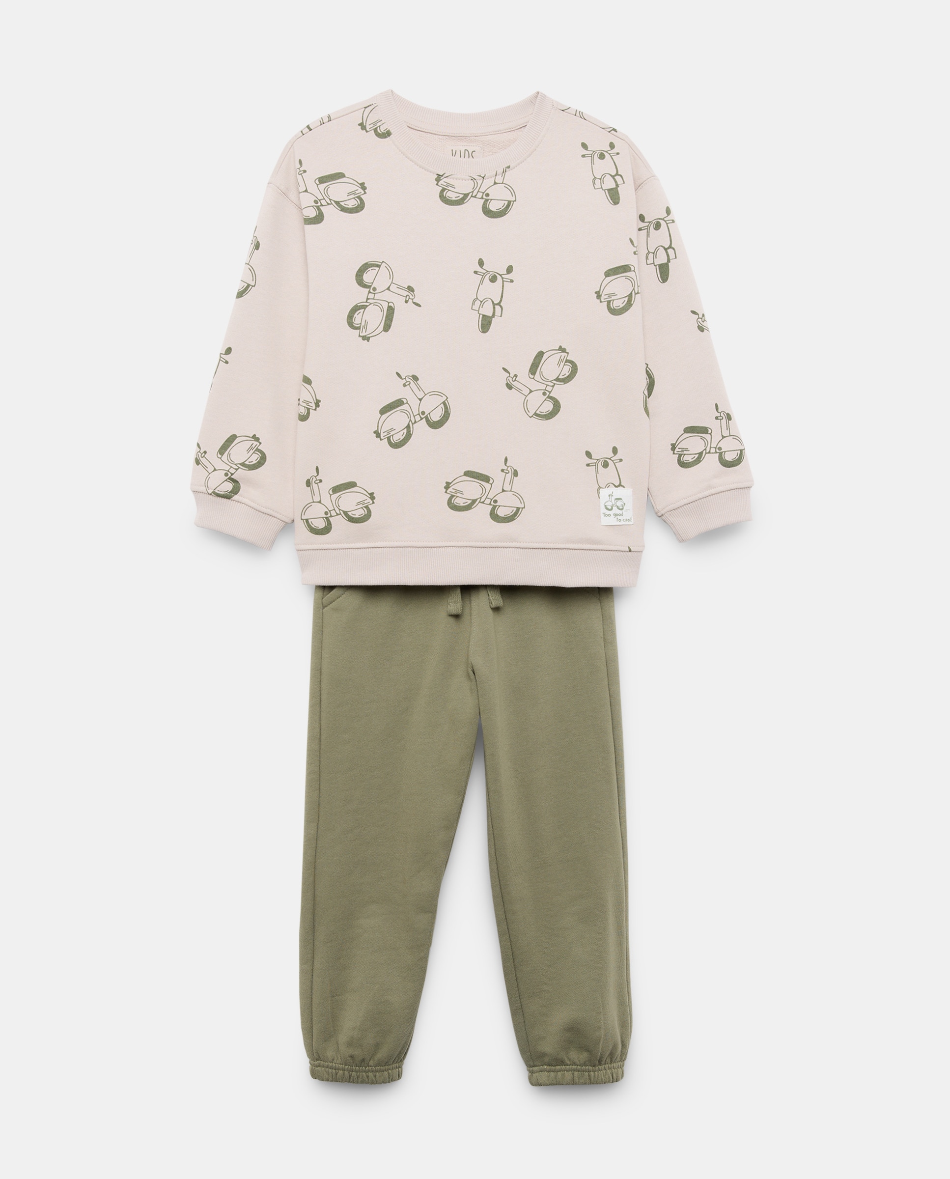 Conjunto de Sweatshirt com Capuz e Calças de Felpa Kids El Corte Inglés Verde-4