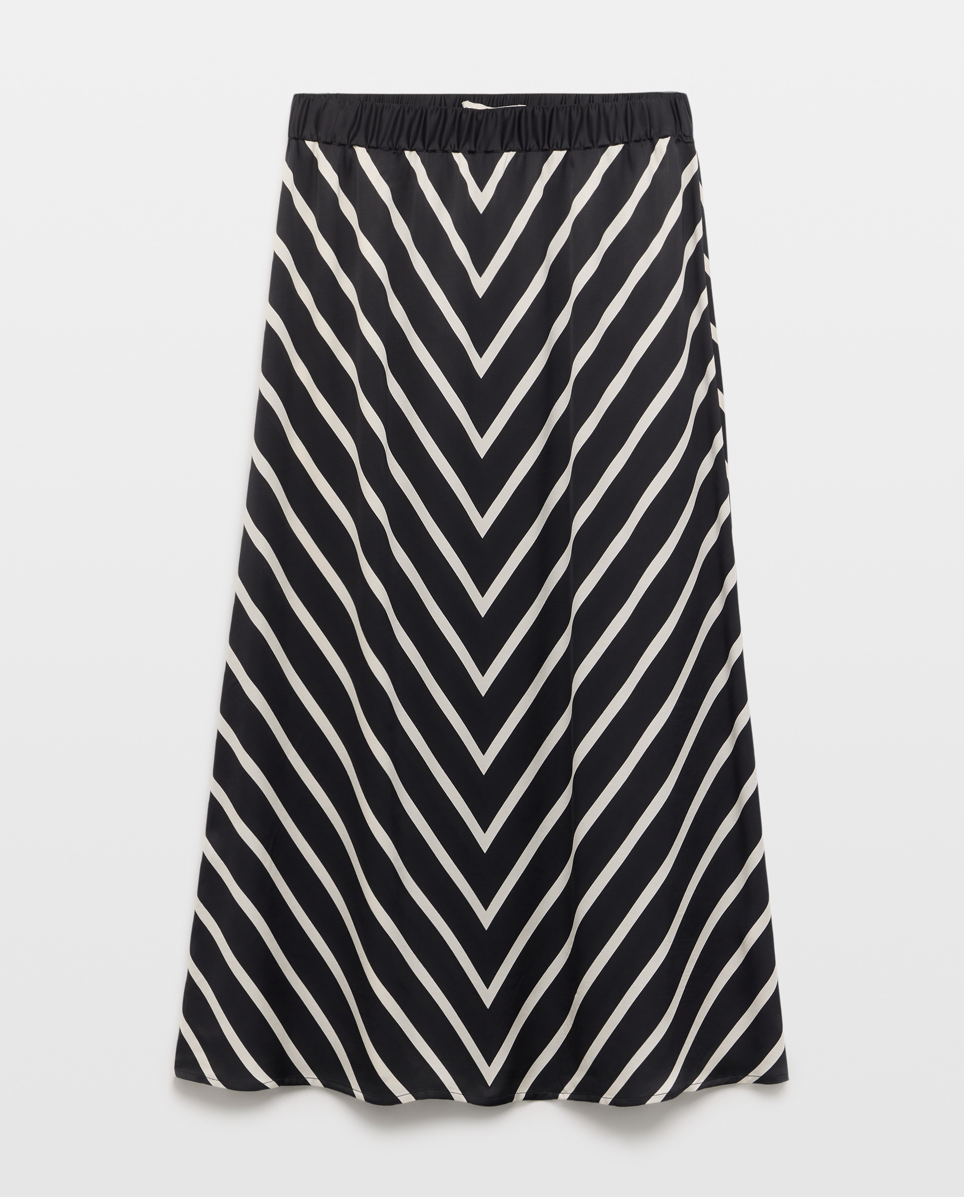 Saia com Estampado às Riscas Preto-4