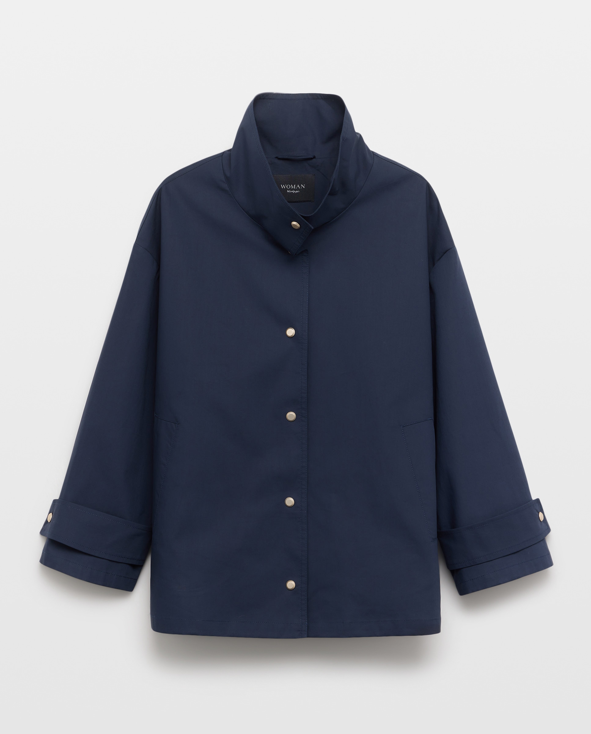 Parka para a Chuva com Interior em Contraste Azul-marinho-5