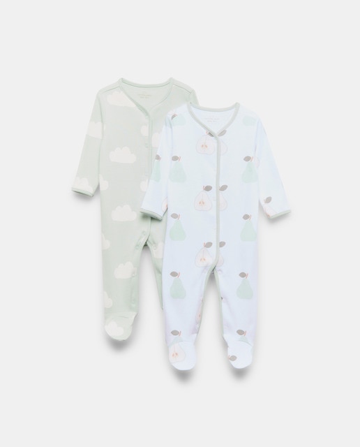 Imagem 0 de Pack de 2 Babygrows Compridos de Bebé com Estampado de Fantasia