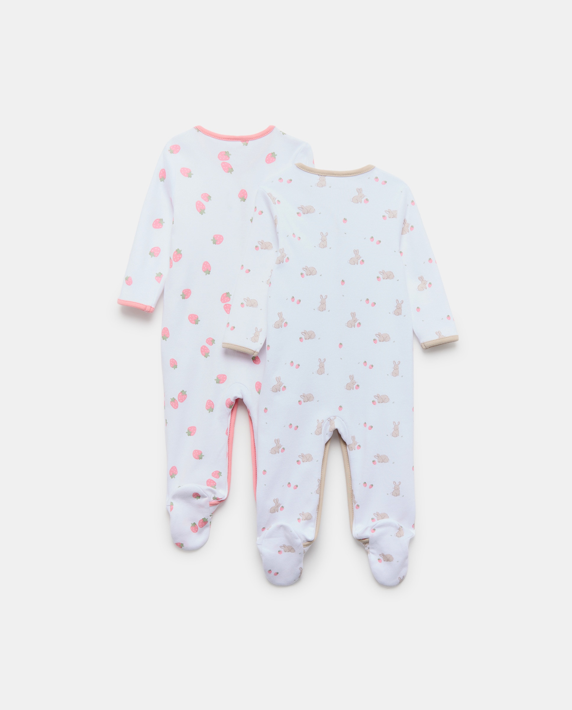 Pack de 2 Pijamas de Bebé Estampados Cotton Juice Branco-2