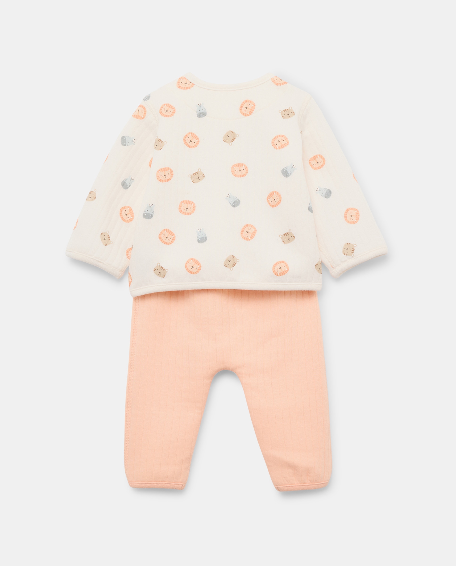 Babygrow Comprido de Bebé com Acolchoado e Estampado de Animais Cotton Juice Vermelho-2
