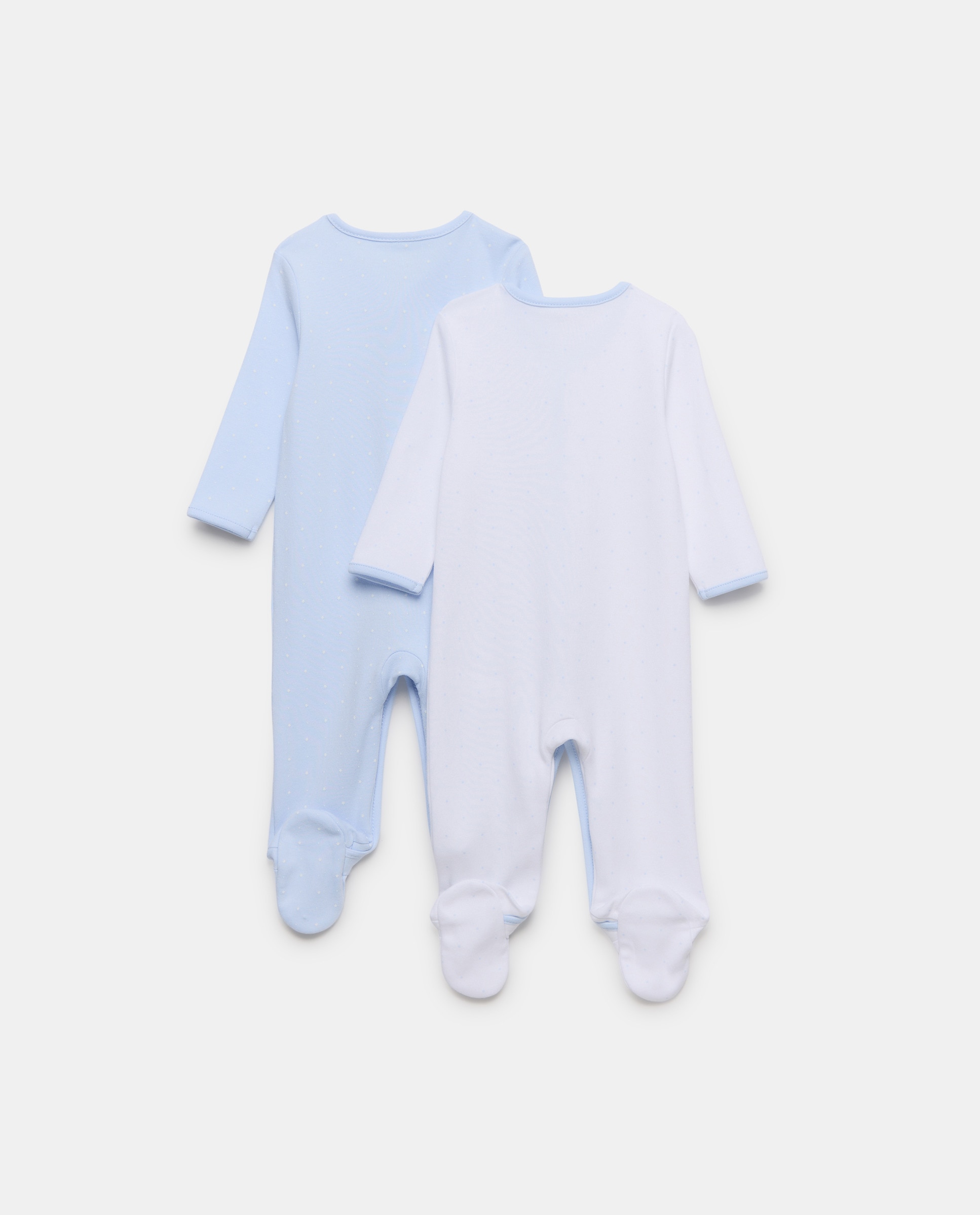 Pack de 2 Babygrows Compridos de Bebé com Estampado de Fantasia Cotton Juice Azul-marinho-2