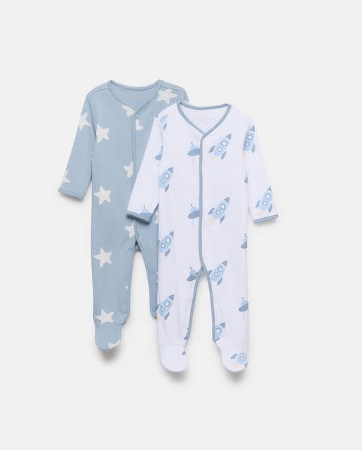 Imagem 0 de Pack de 2 Babygrows Compridos de Bebé com Estampado de Fantasia