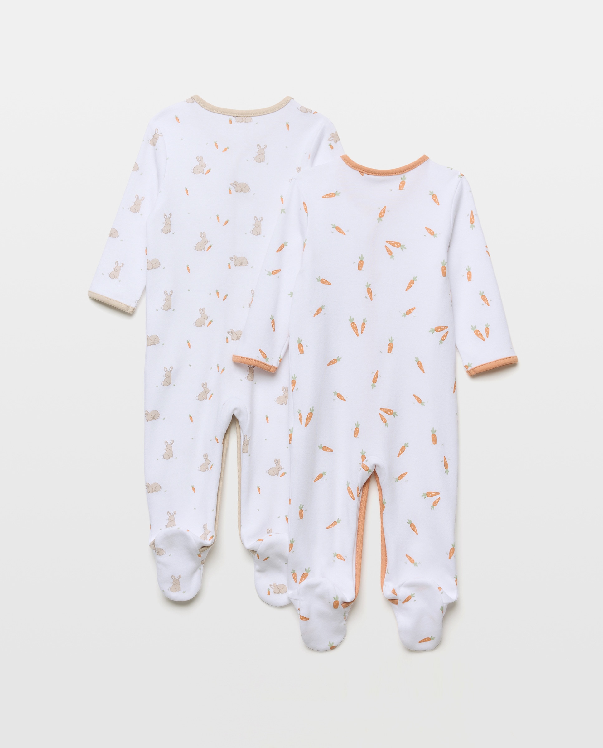 Pack de 2 Pijamas de Bebé Estampados Cotton Juice Branco-2