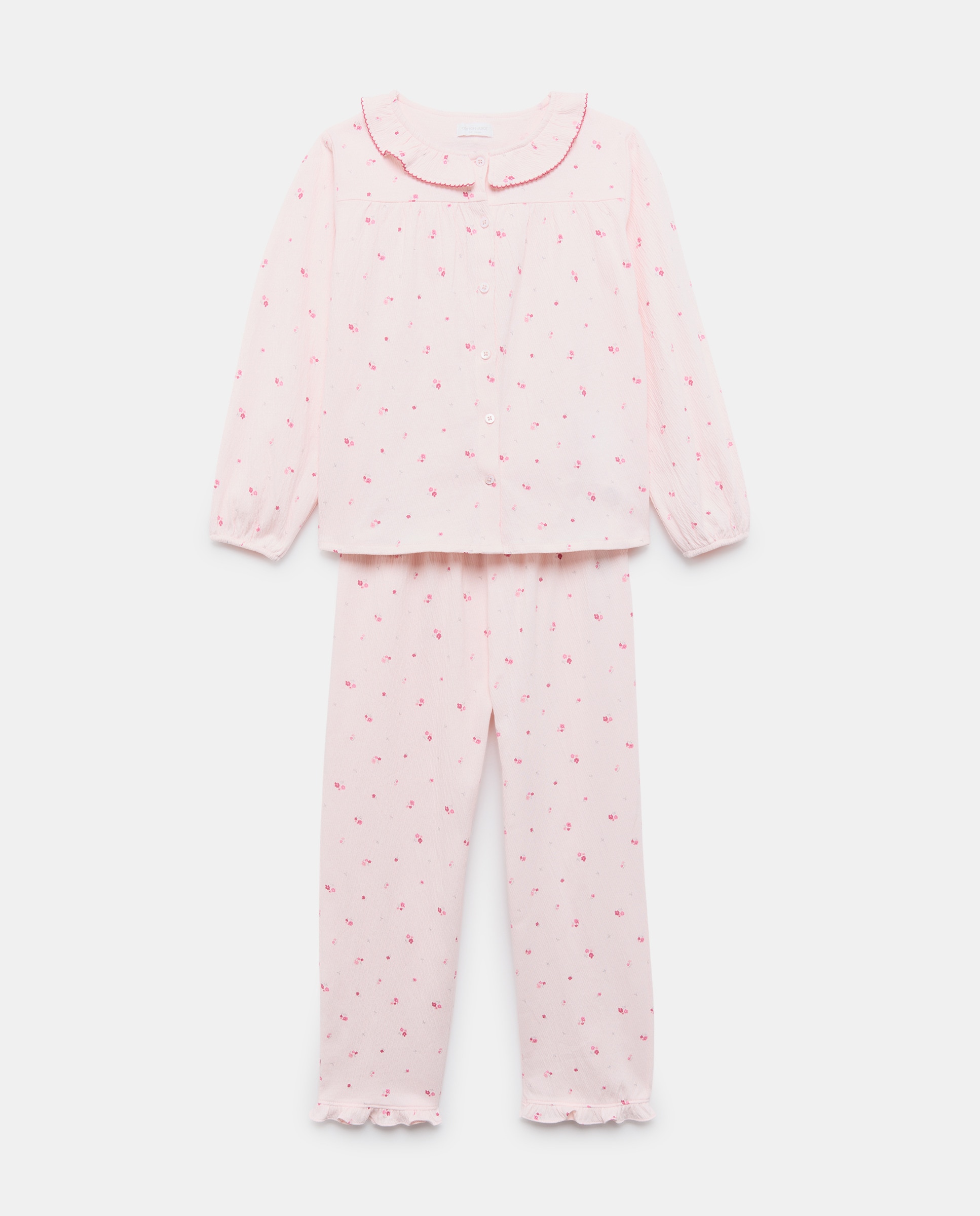 Pijama Comprido Abotoado na Gola Cotton Juice Rosa-5