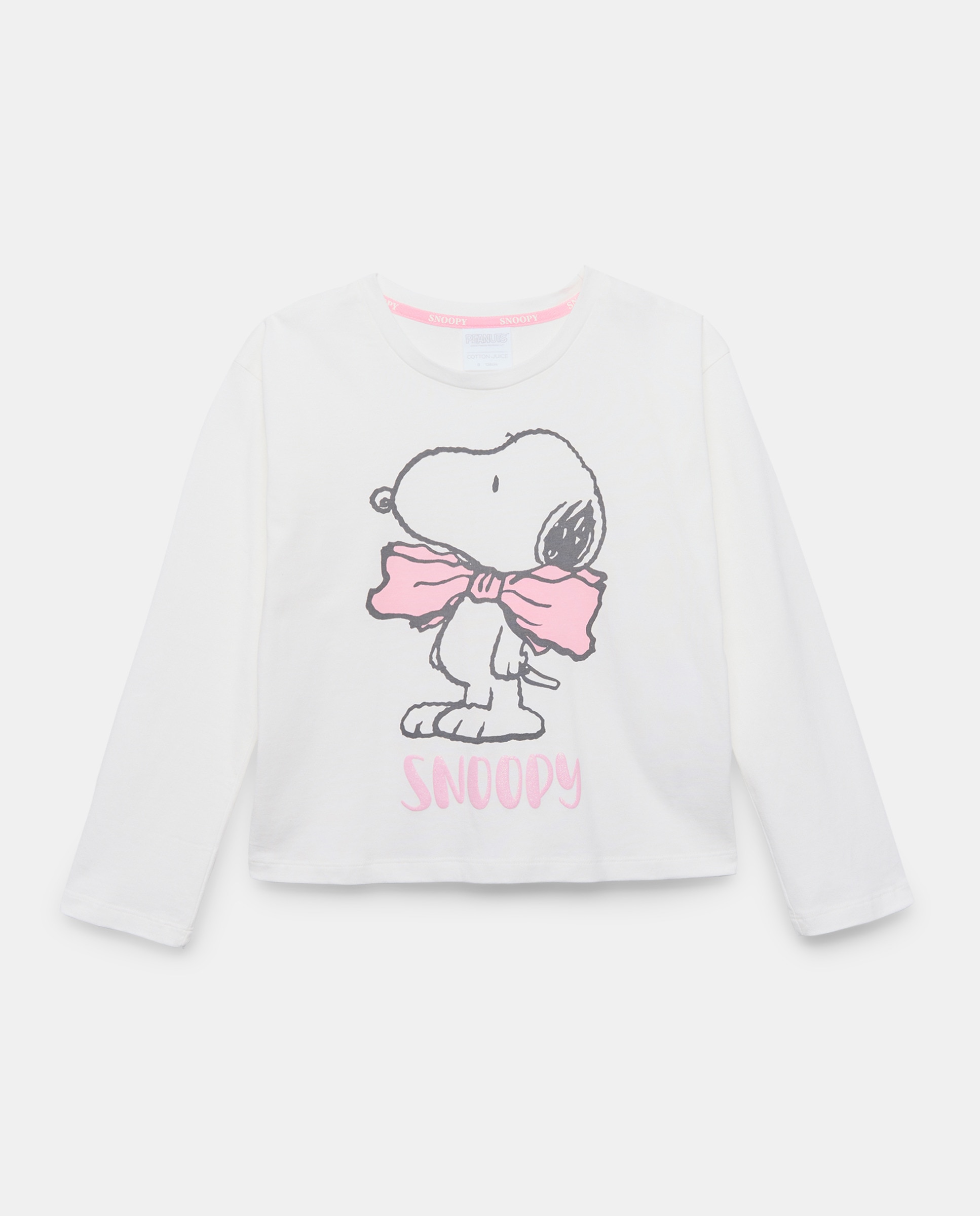 Camisola de Manga Comprida Snoopy Branco-4