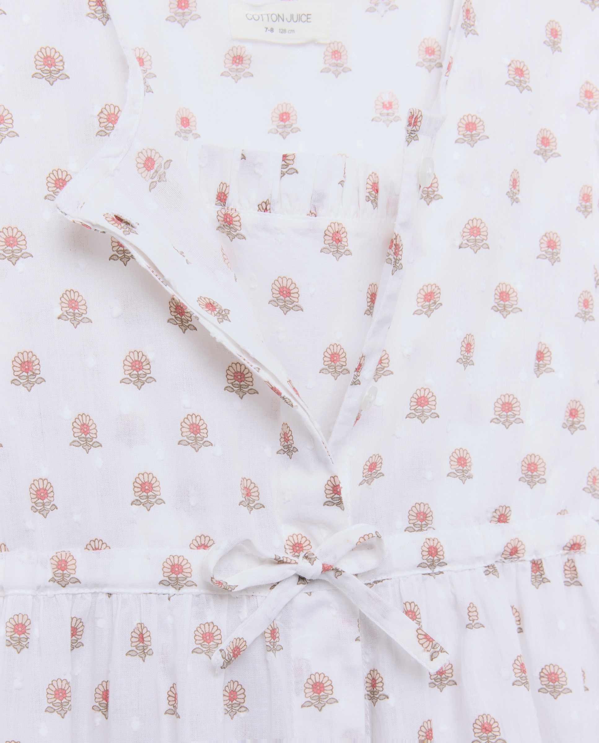 Conjunto de Comunhão (Robe + Camisa) com Plumetti Floral Cotton Juice Branco-6