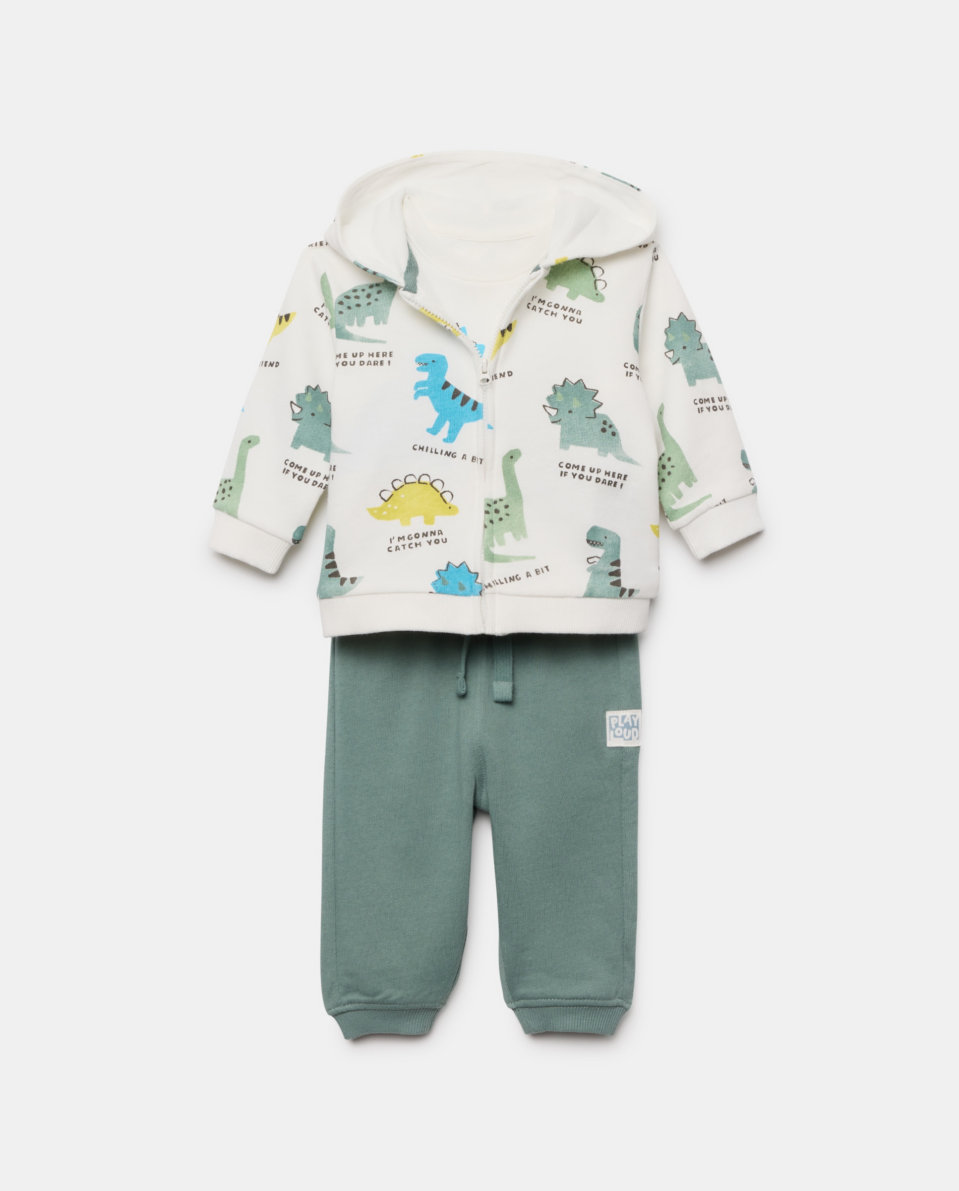 Conjunto de 3 Peças de Bebé Branco-marfim-1