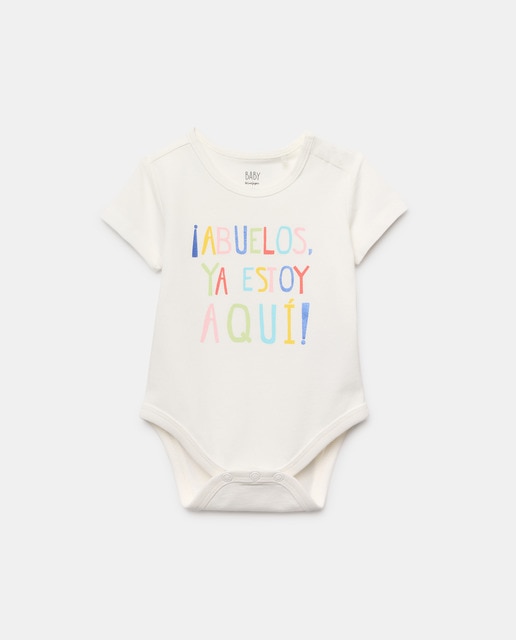 Imagem 0 de Body de Bebé com Mensagem "Abuelos ya Estoy Aquí!"
