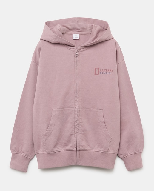 Imagen 0 de Sudadera de niño estampada con capucha y cremallera