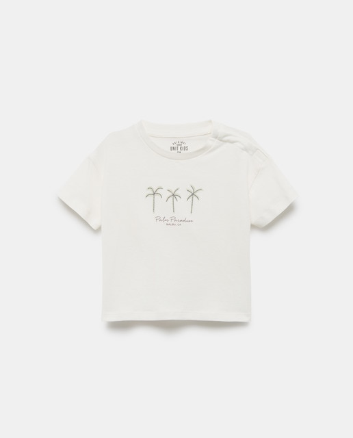 Imagen 0 de Camiseta de bebé detalle bordado manga corta