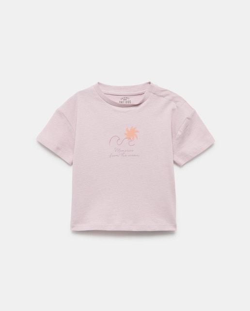 Imagen 0 de Camiseta de bebé detalle bordado manga corta