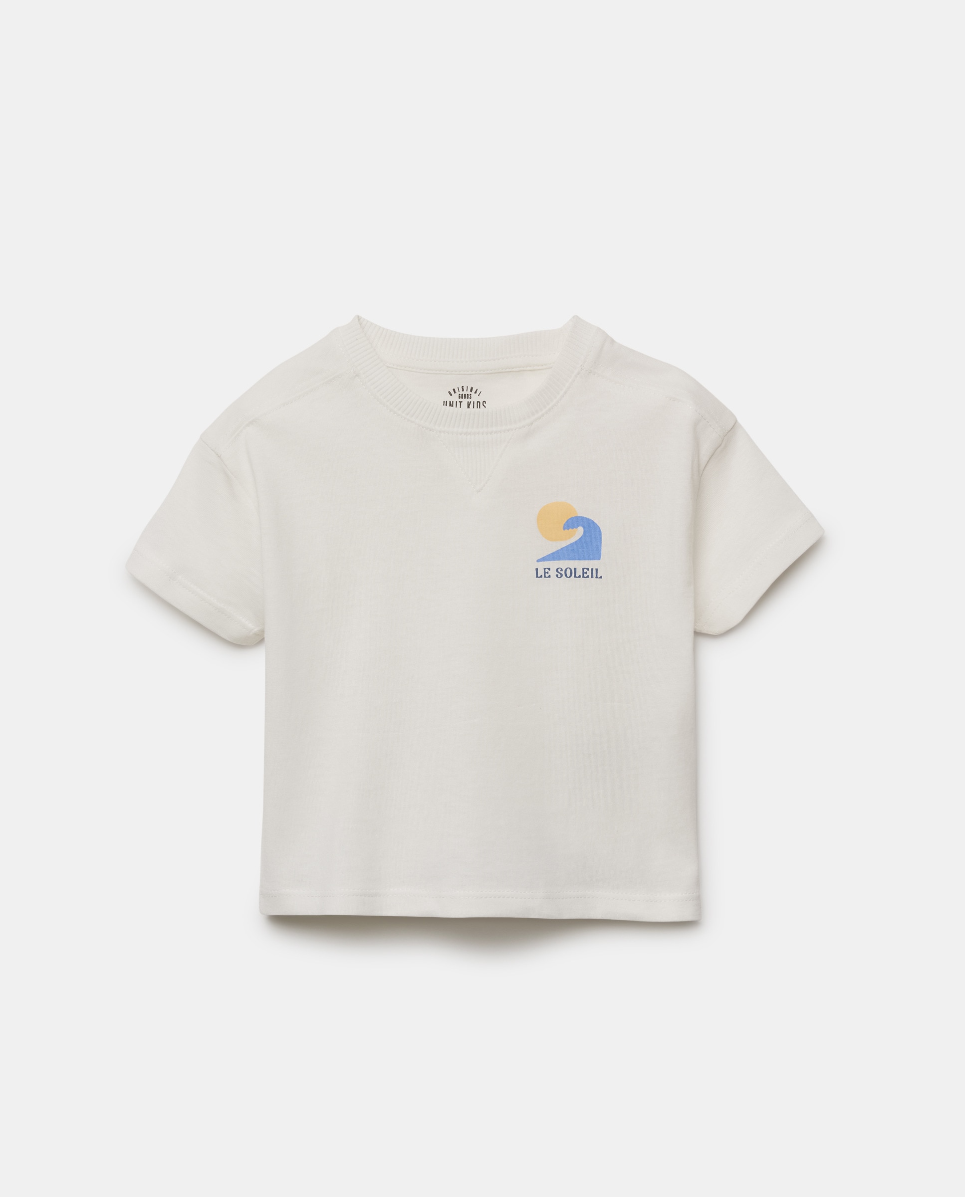Camiseta de bebé estampado fluor manga corta Blanco roto-1