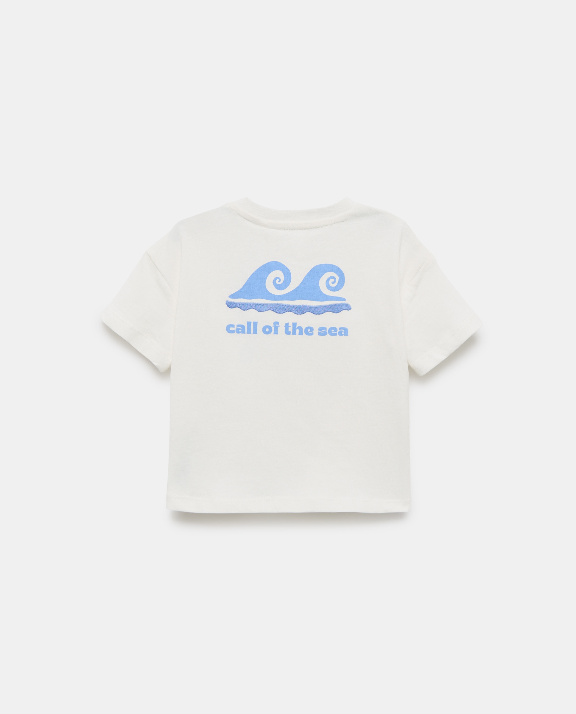 Camiseta de bebé con print y bordado Blanco roto-2