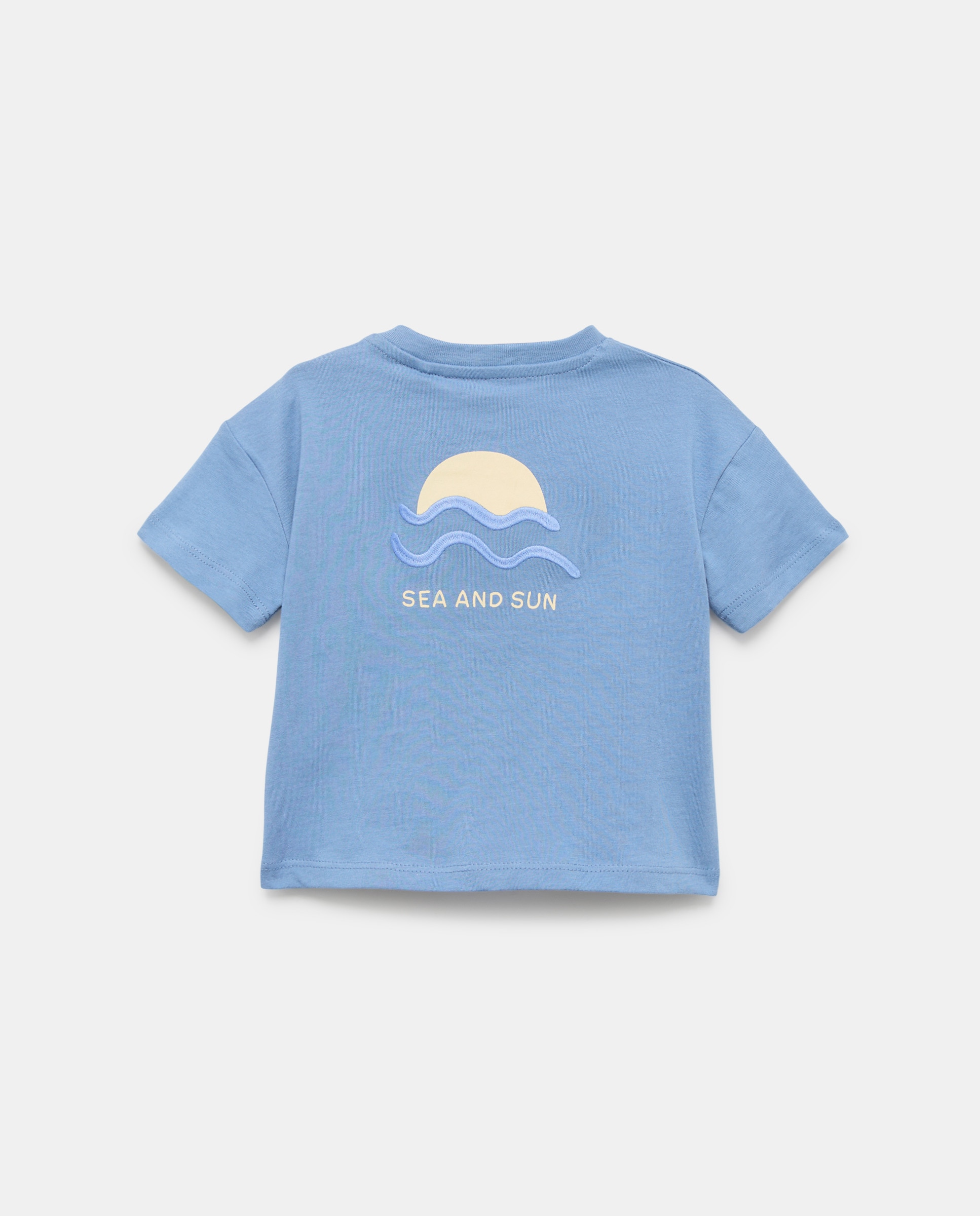 Camiseta de bebé con print y bordado 430 Azul oscuro-2