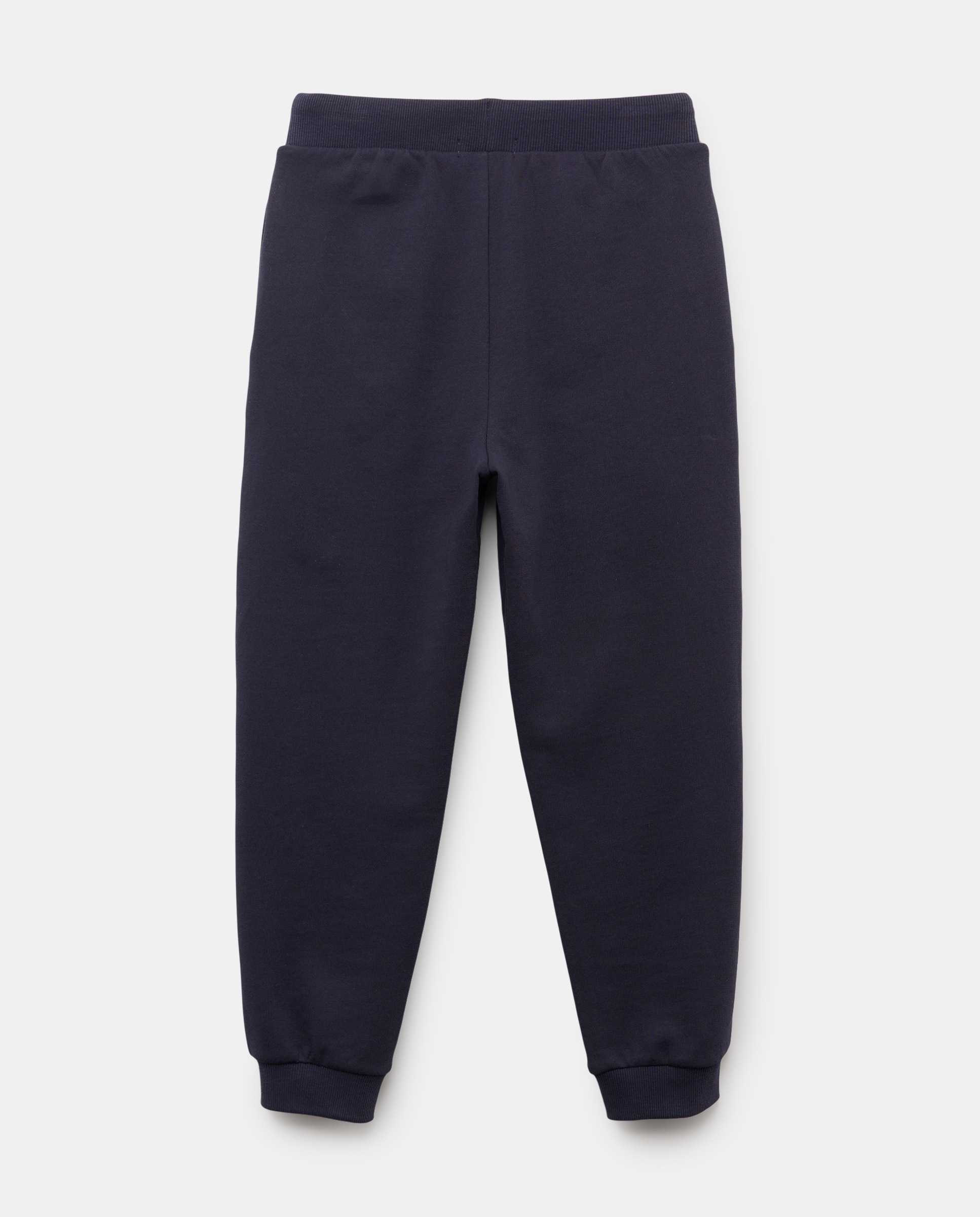 Pantalón de niño felpa liso Azul marino-2
