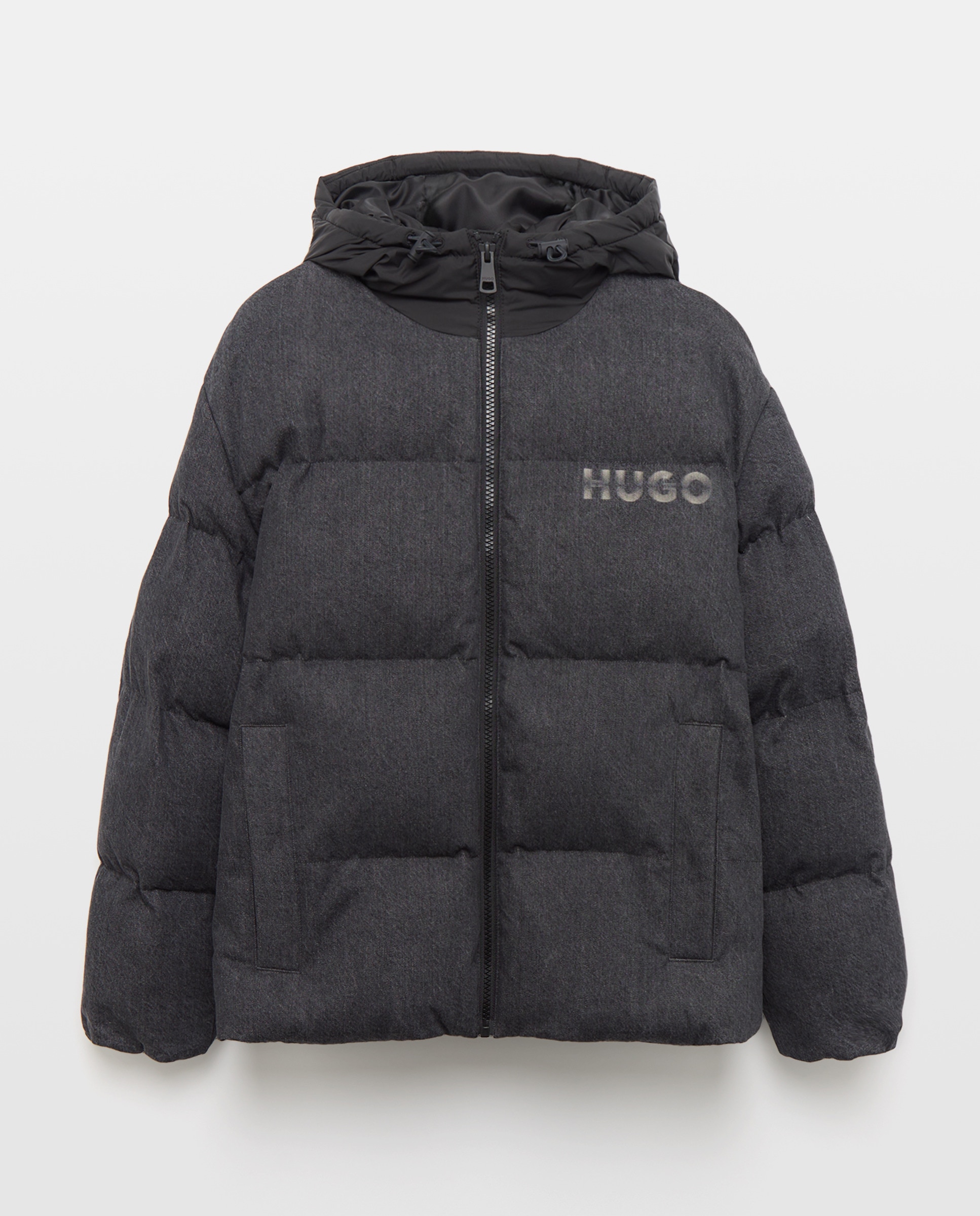 Sobretudo Acolchoado com Manga Comprida Preto-5