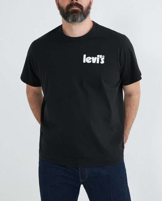 Imagen 0 de Camiseta de hombre de manga corta negra, tallas grandes