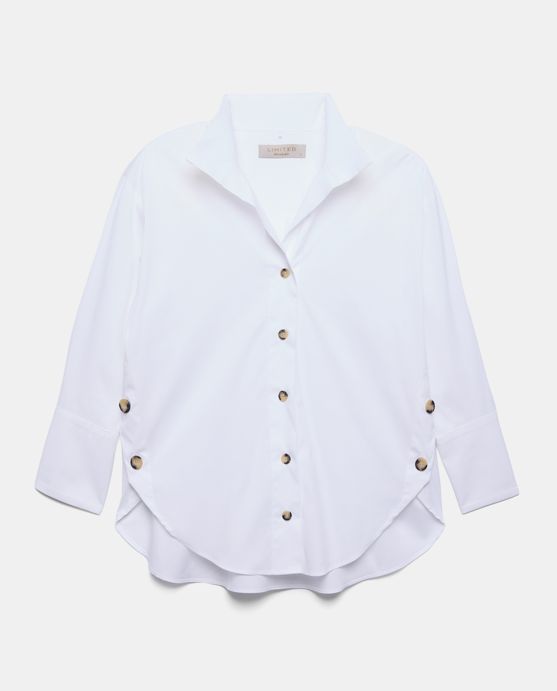 Camisa de Manga Comprida e em Popelina Branco-5