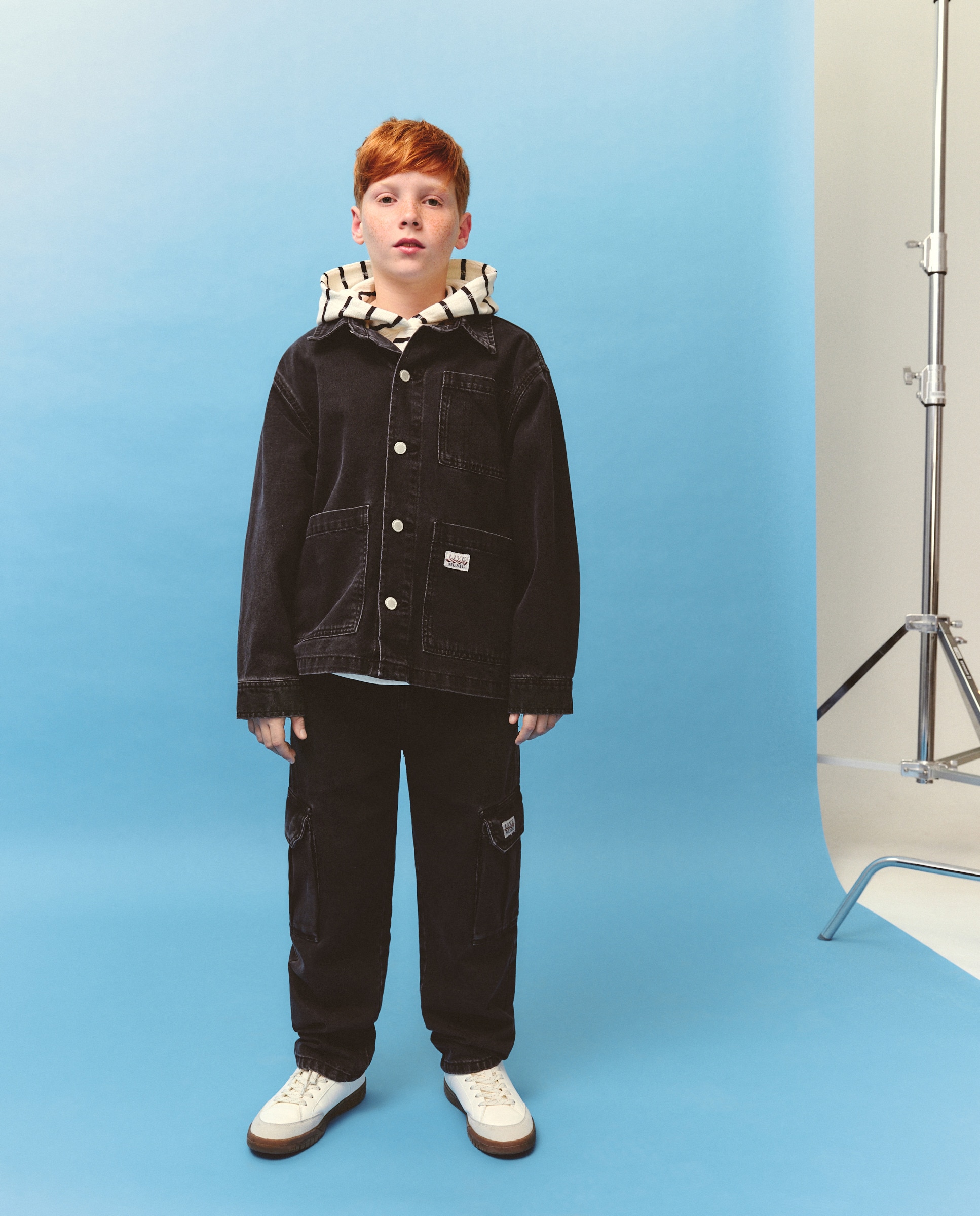 Sobrecamisa de Ganga com Manga Comprida e Bolsos Kids El Corte Inglés Cinzento-3