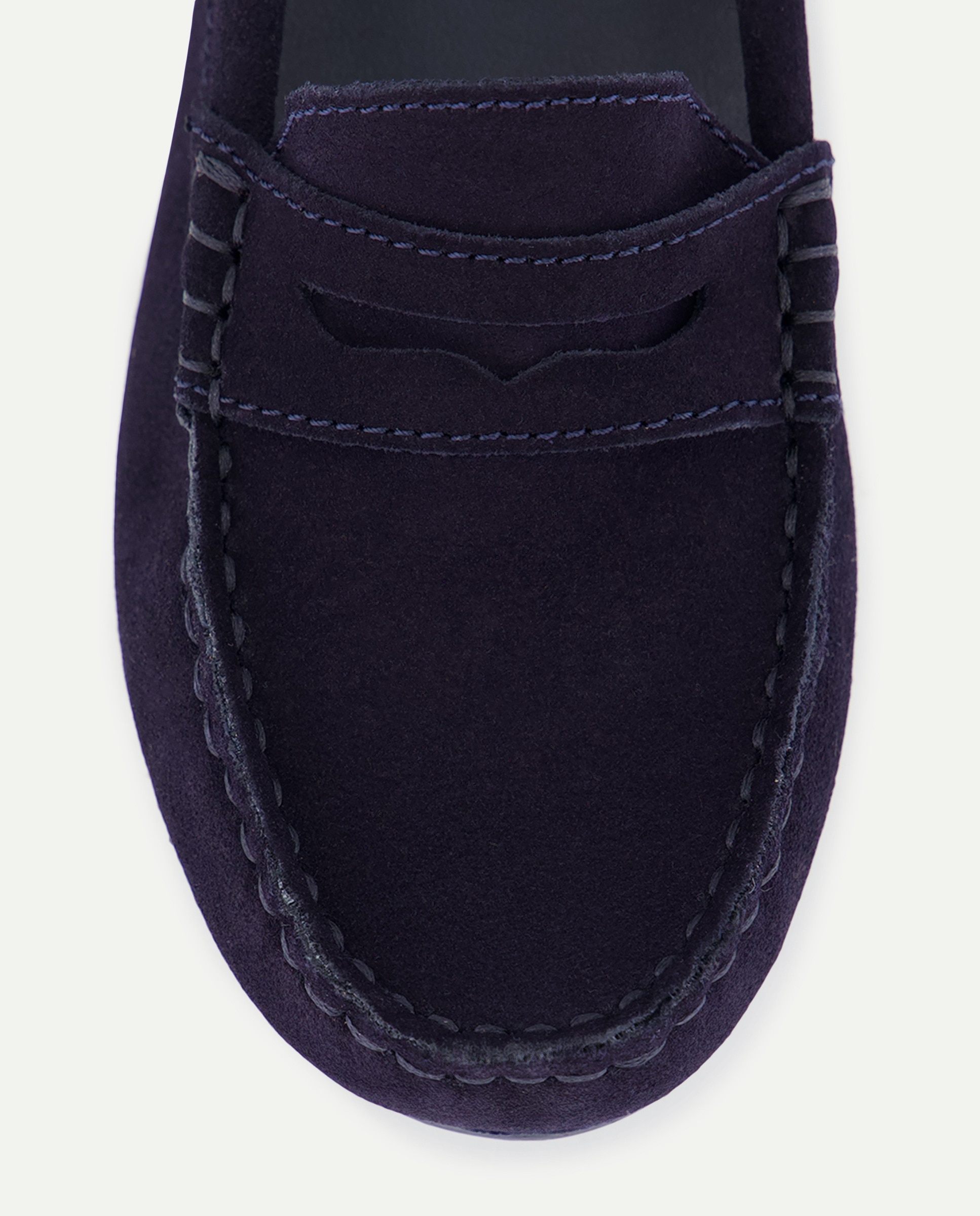 Mocasín niño de serraje Azul marino-5