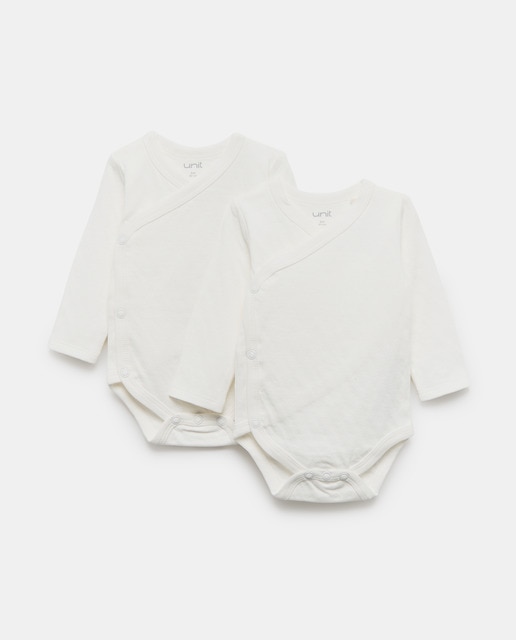 Imagen 0 de Pack 2 bodies de bebé manga larga cruzado calados