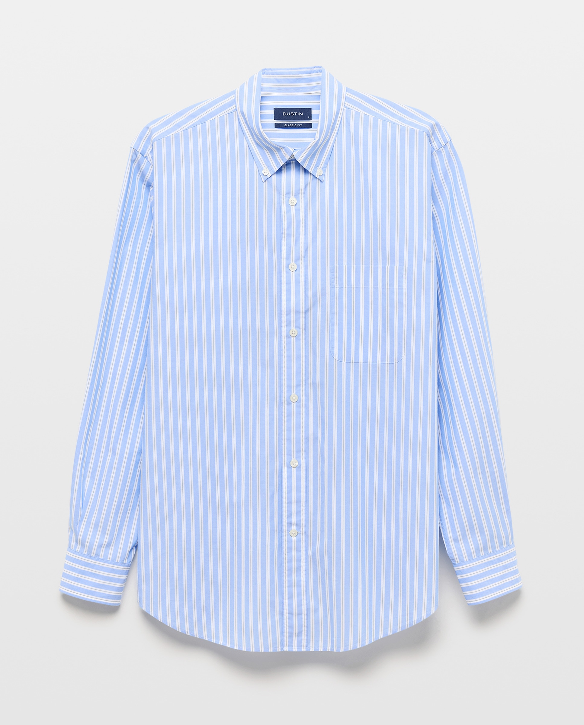 Imagem 0 de Camisa Casual de Popelina Classic Fit às Riscas