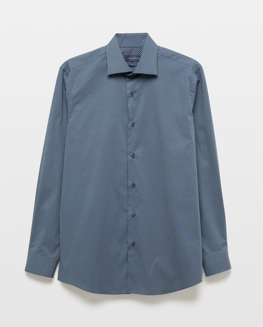 Imagem 0 de Camisa Clássica Slim Fit com Manga Comprida e Estampado de Gravata