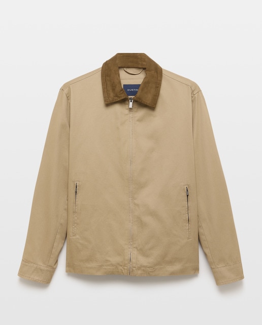 Imagem 0 de Blusão de Algodão com Gola em Contraste