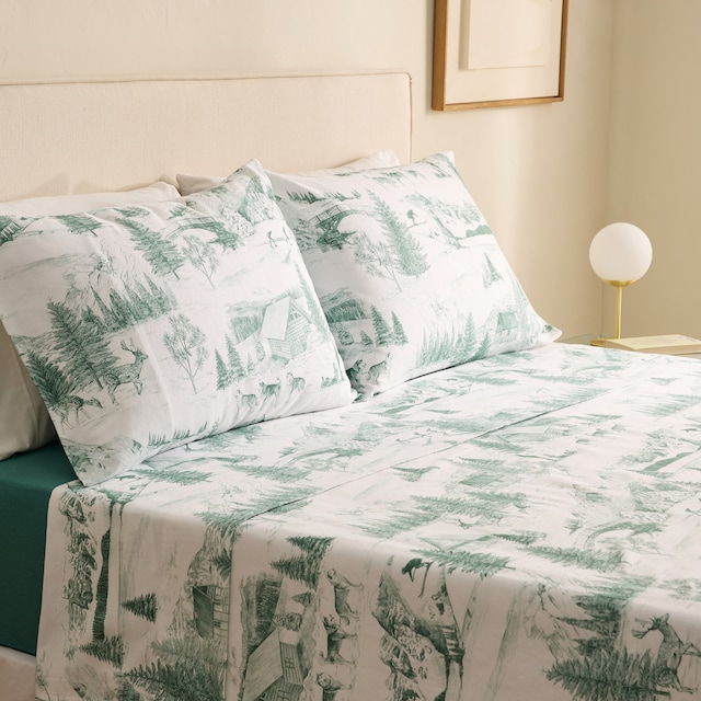 Imagem 0 de Conjunto de Lençóis com Lençol Ajustável de Flanela de Algodão Lapónia