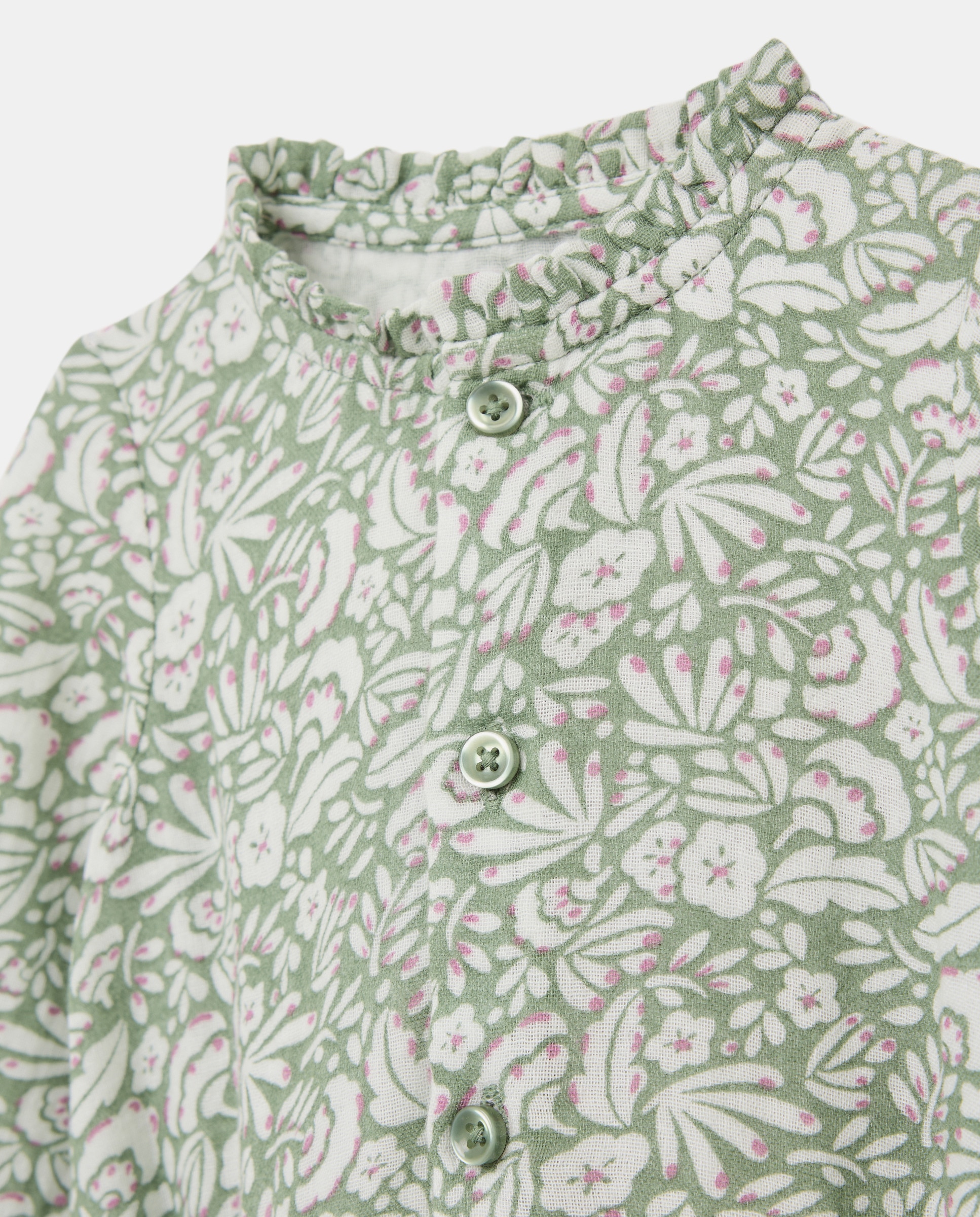 Ranita de recién nacido manga larga estampada 530 Verde oscuro-3